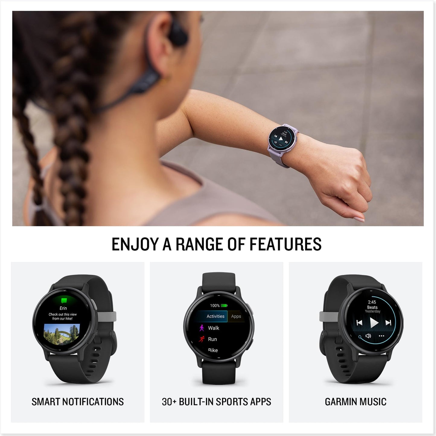 Garmin vívoactive 5, Smartwatch GPS de Salud y Fitness, Pantalla AMOLED, Hasta 11 días de batería, Negro 