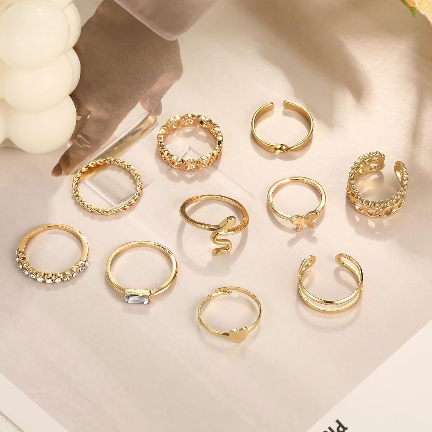 ÌF ME 24 Pcs Gold Vintage Knuckle Rings Set for Women Girls, Boho Dainty Stackable Midi Finger Rings, Snake Butterfly Signet Fashion Ring Pack Jewelry Gifts. Xpress