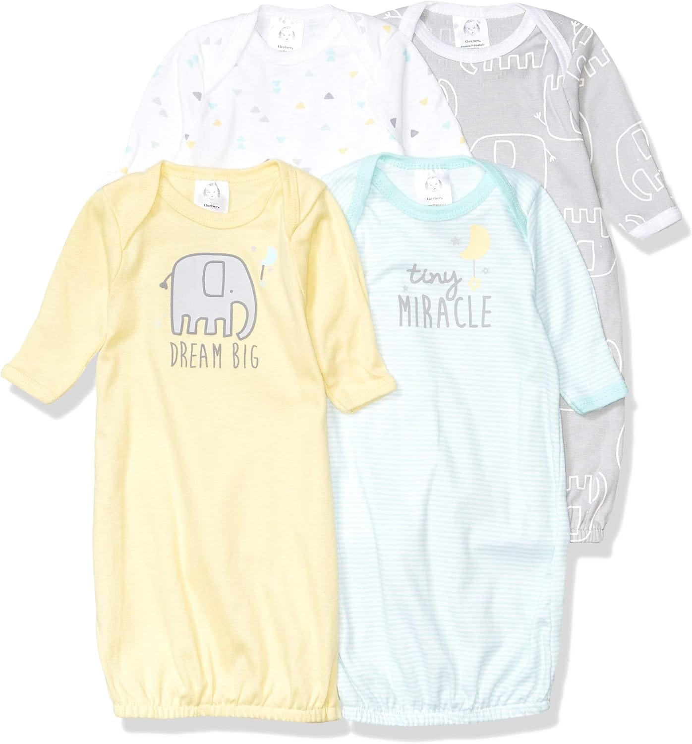 Gerber Baby Boy and Girls 4-Pack Sleeper Gown Xpress