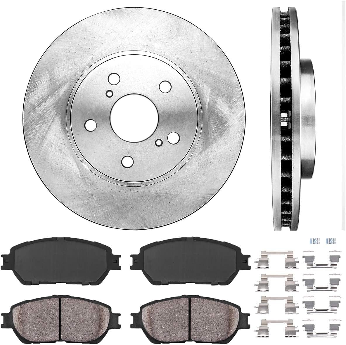 Callahan Kit de freno delantero para Toyota Camry Avalon Sienna Solara Lexus ES300 Rotores de frenos de disco y pastillas de freno de cerámica de repuesto: rotor de 11,65 pulgadas 