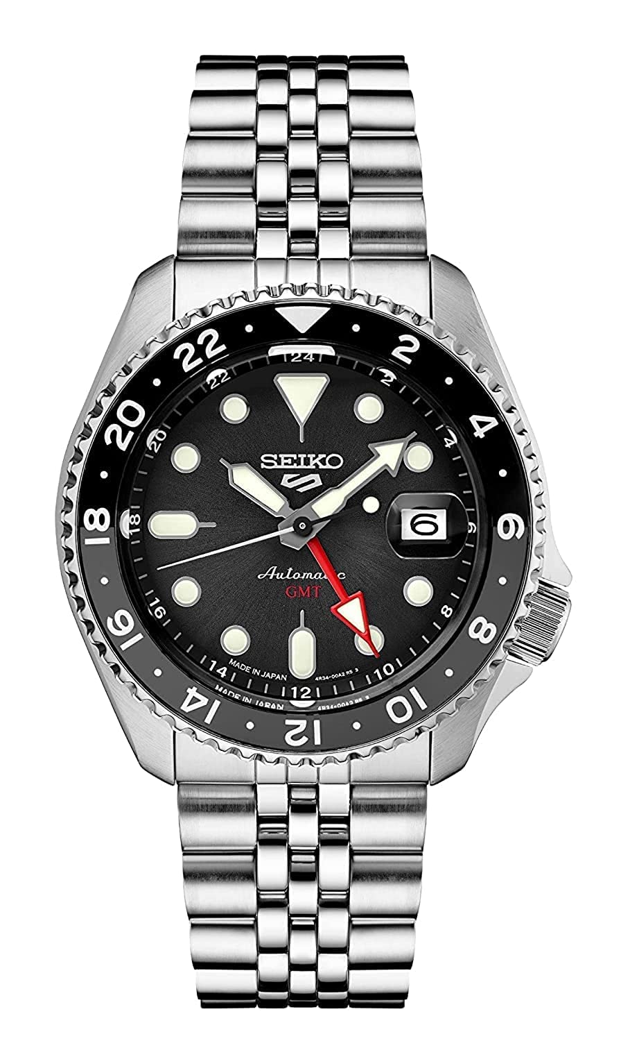 Reloj Automático SEIKO para Hombre - 5 - Deportes - con Calendario de Fecha y Manecillas y Marcadores Luminosos, Resistente al Agua 100 m