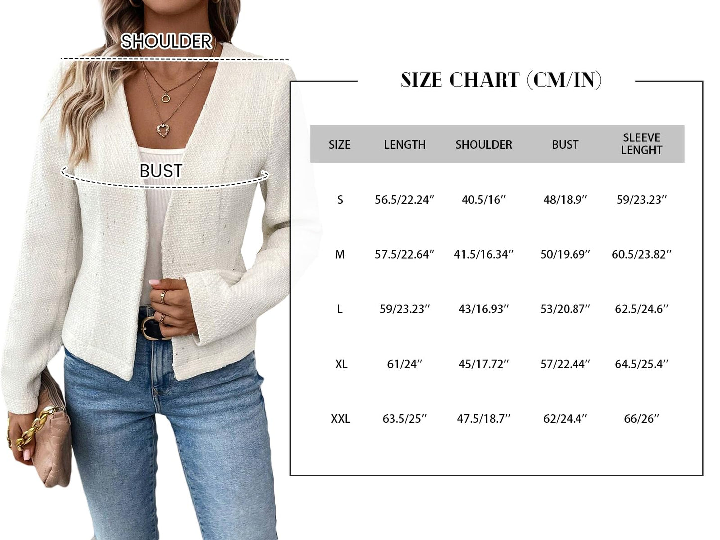 Mina Self 2024 Summer Cropped Collarless Blazer Lightweight Fully Lined Open Front Elegant Petite Work Office Jackets