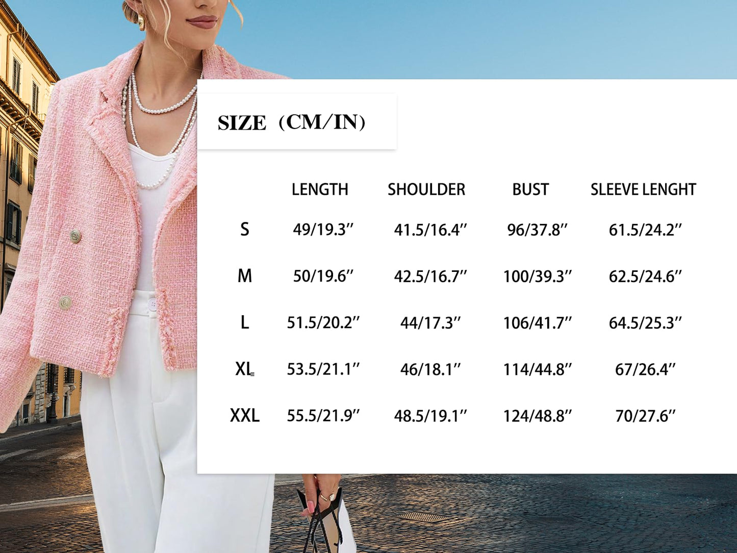 Tweed Blazers Jackets for Women 2024 Spring Fashion Lapel Cropped Elegant Open Front Office Casual Blazer