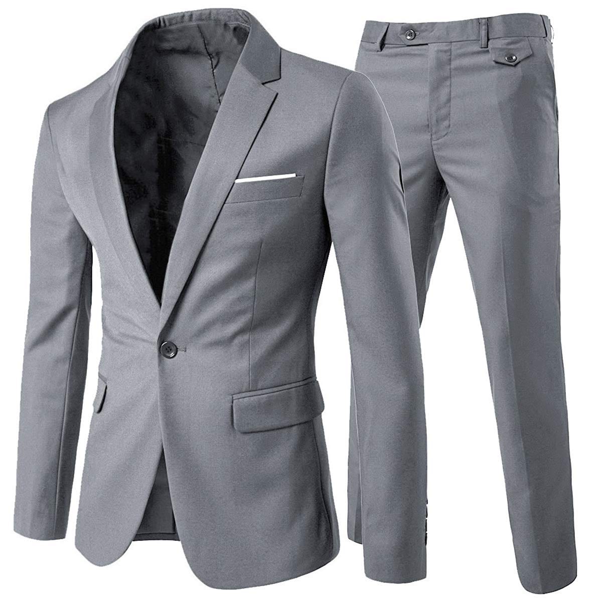 Cloudstyle Men's 2-Piece Suits Slim Fit 1 Button Dress Suit Jacket Blazer & Pants Set