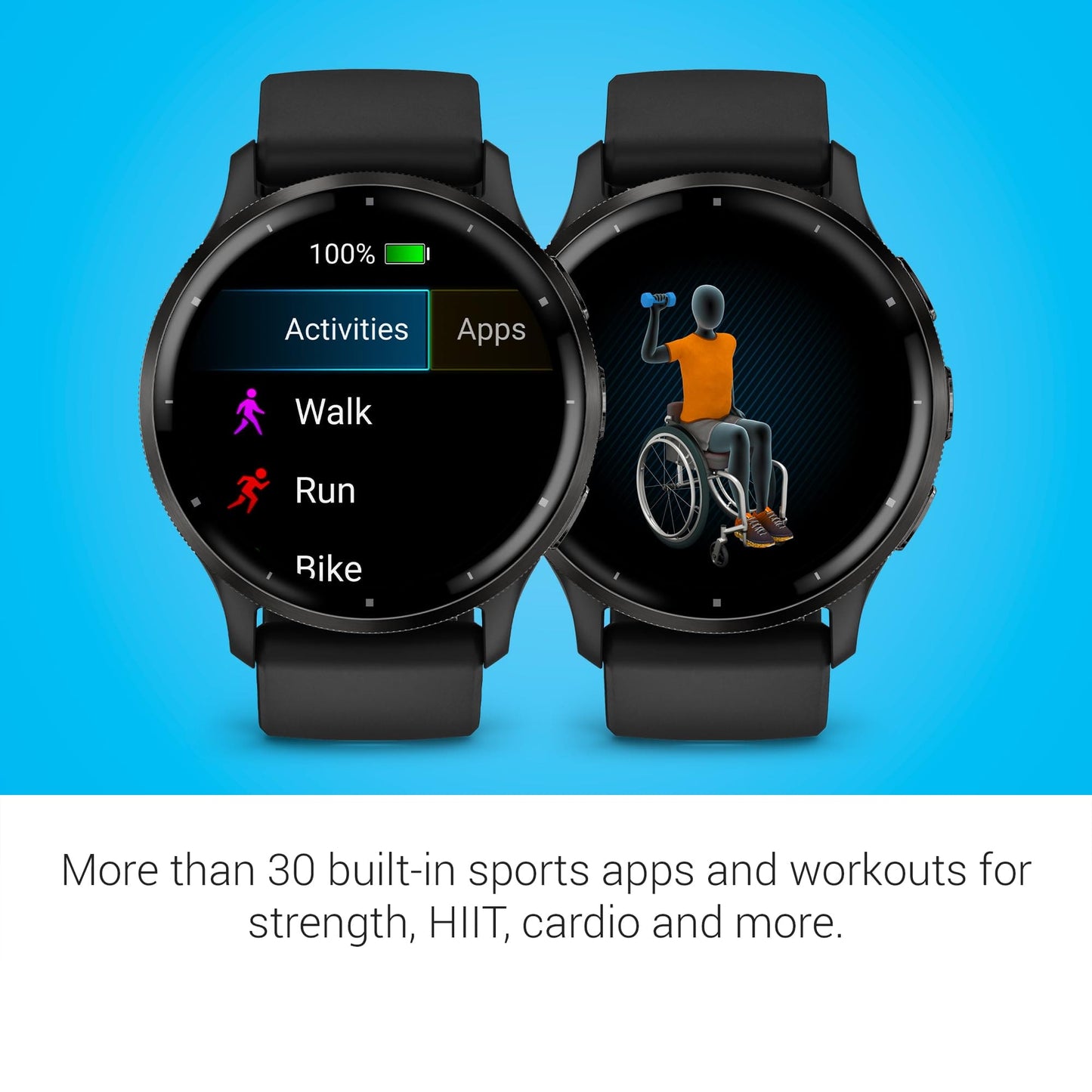 Garmin Venu 3, montre intelligente GPS avec écran AMOLED, noir | Fonctionnalités avancées de santé et de remise en forme, autonomie de la batterie jusqu'à 14 jours, surveillance de l'énergie de la batterie corporelle avec Signature Power Bundle 