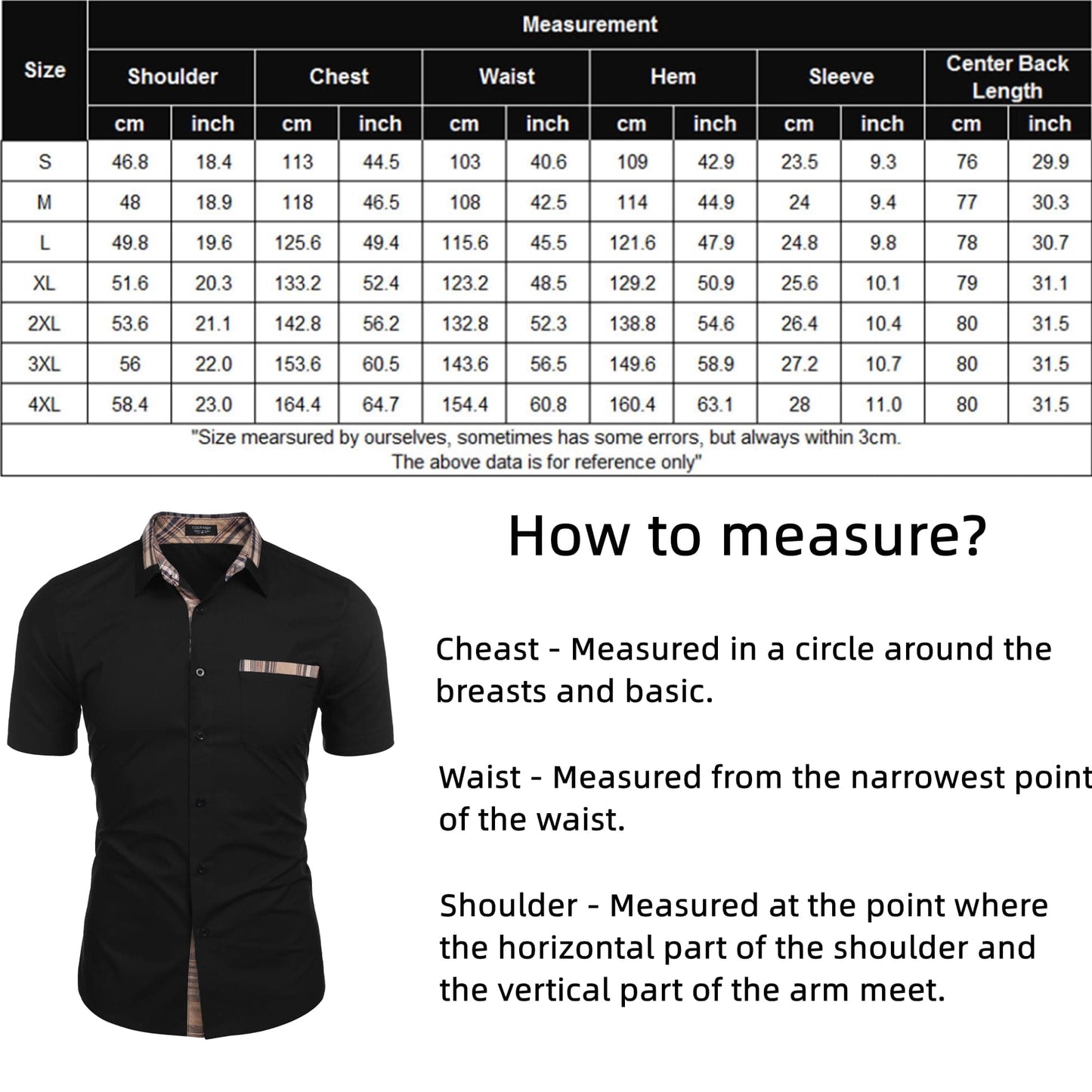 COOFANDY Mens Short Sleeve Dress Shirts Casual Wrinkle Free Shirt Plaid Collar Summer Button Down Shirts