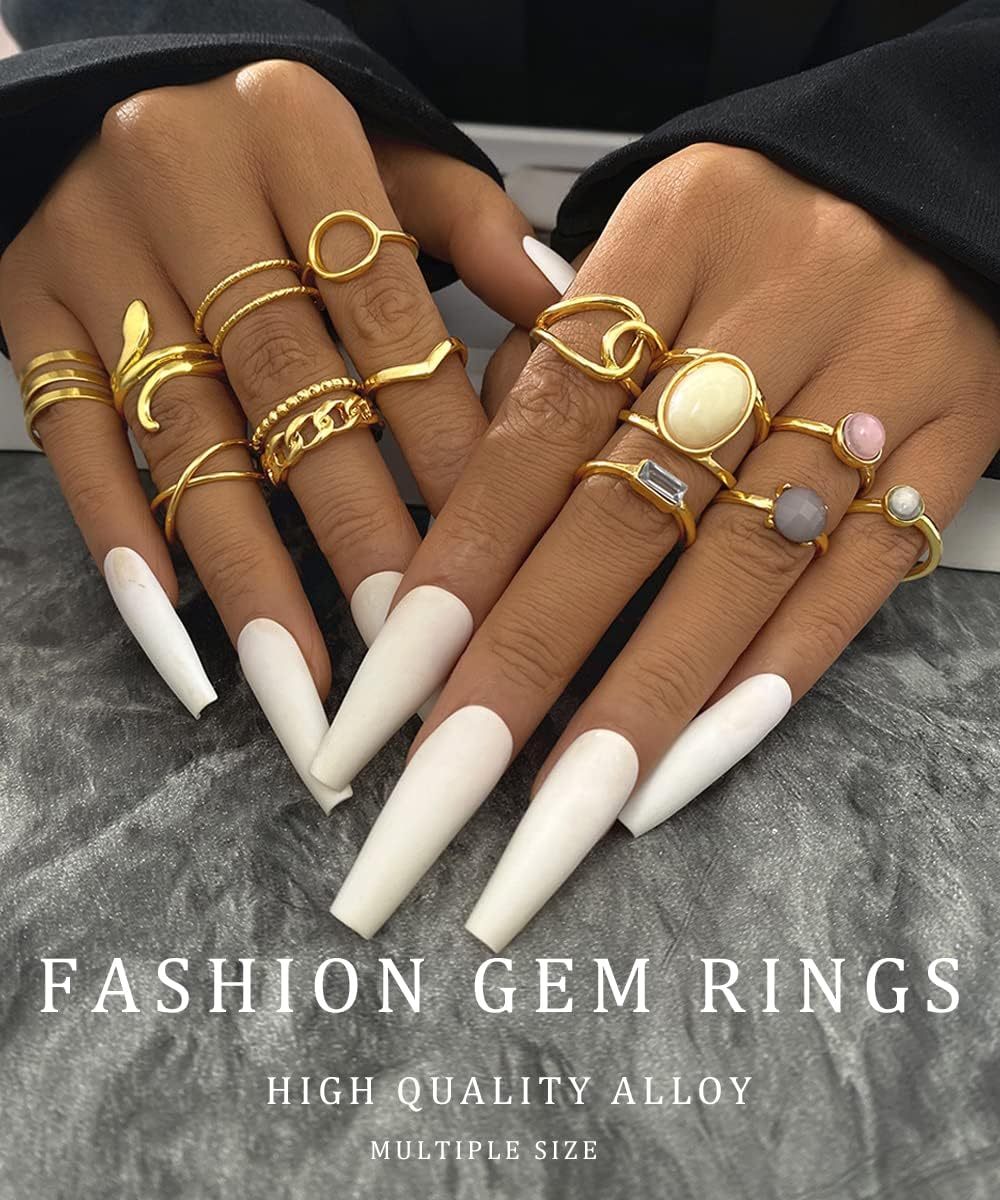 iF YOU 30 Pcs Gold Knuckle Rings Set for Women Girls, Boho Butterfly Snake Stackable Finger Rings, Silver Midi Rings Pack Xpress