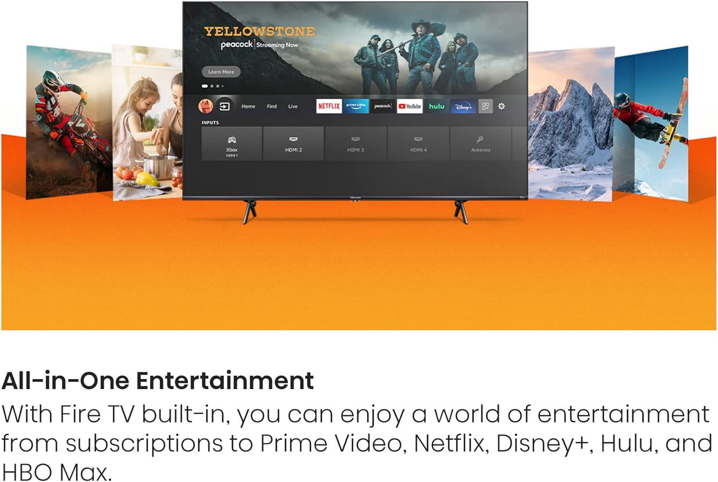 Hisense 65-Inch Class U6HF Series ULED 4K UHD Smart Fire TV (65U6HF, 2023 Model) - QLED, 600-Nit Dolby Vision, Game Mode Plus VRR, HDR 10+, 240 Motion Rate, MEMC, Voice Remote, Compatible with Alexa Xpress