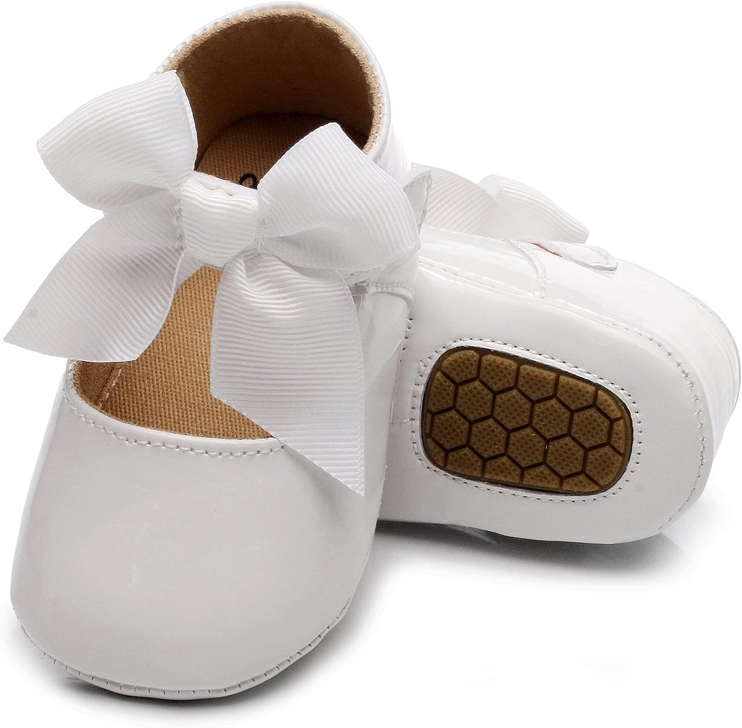 HONGTEYA Infant Baby Girls Mary Jane Flats Non Slip for Toddler First Walkers Soft Sole PU Leather Crib Shoes Sneaker Wedding Party Christmas Princess Dress Shoes Baby Moccasins Girls Xpress