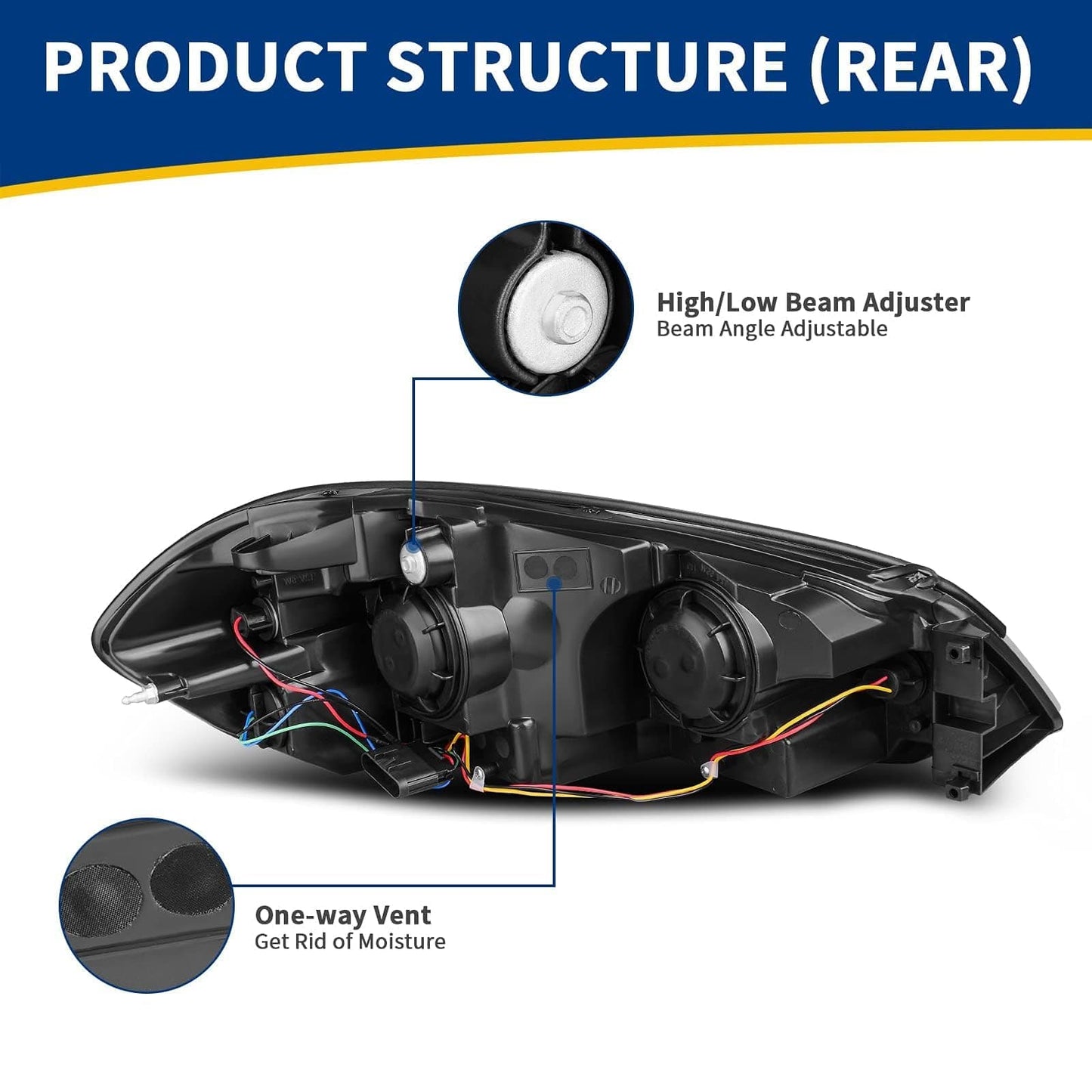 AUTOSAVER88 Conjunto de faros delanteros compatible con Chevy Impala 06 07 Chevy Monte Carlo 2006-2013, luz de conducción de repuesto, carcasa cromada, reflector ámbar, lente transparente 