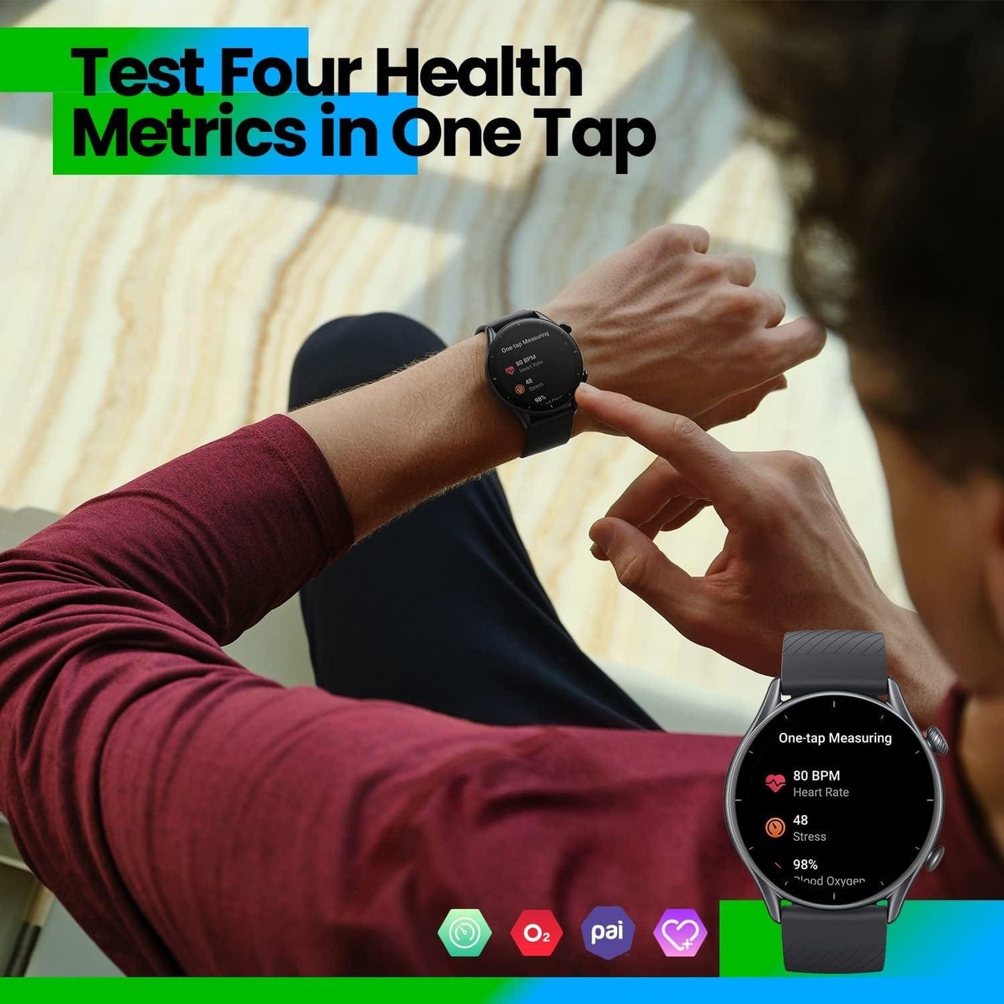 Montre intelligente Amazfit GTR 3 Pro pour hommes, autonomie de 12 jours, Alexa intégrée, appels et SMS Bluetooth, GPS et 150 modes sportifs, écran AMOLED 1,45", montre de fitness avec suivi de fréquence cardiaque SpO2, noir 