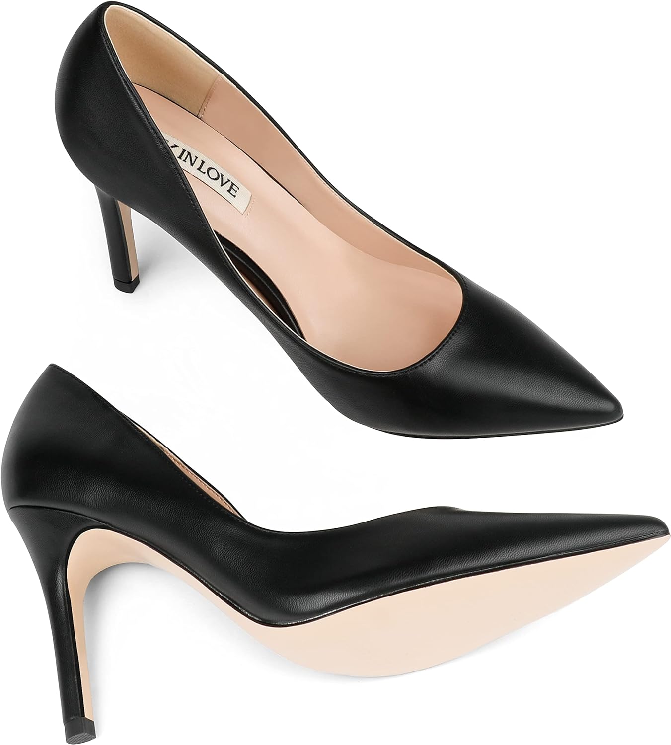 JOY IN LOVE Women's Pumps Shoes 3.5" High Heels Pointy Toe Stiletto Pumps Xpress