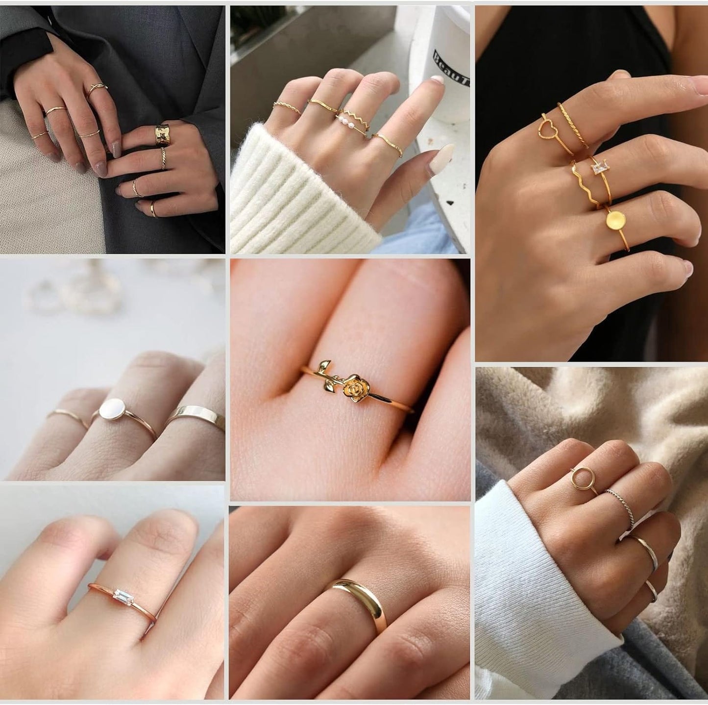 ÌF ME 24 Pcs Gold Vintage Knuckle Rings Set for Women Girls, Boho Dainty Stackable Midi Finger Rings, Snake Butterfly Signet Fashion Ring Pack Jewelry Gifts. Xpress