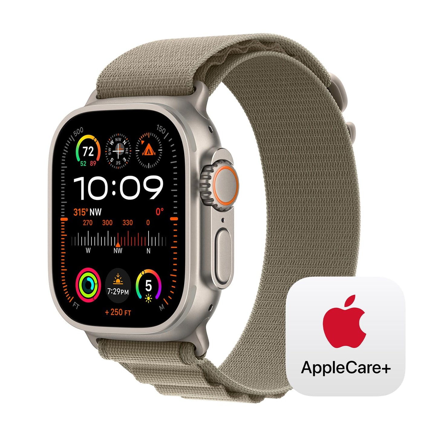 Montre intelligente Apple Watch Ultra 2 [GPS + Cellular 49 mm] avec boîtier en titane robuste et bracelet bleu océan. Tracker d'activité, GPS de précision, bouton d'action, durée de vie de la batterie extra longue, écran Retina lumineux 