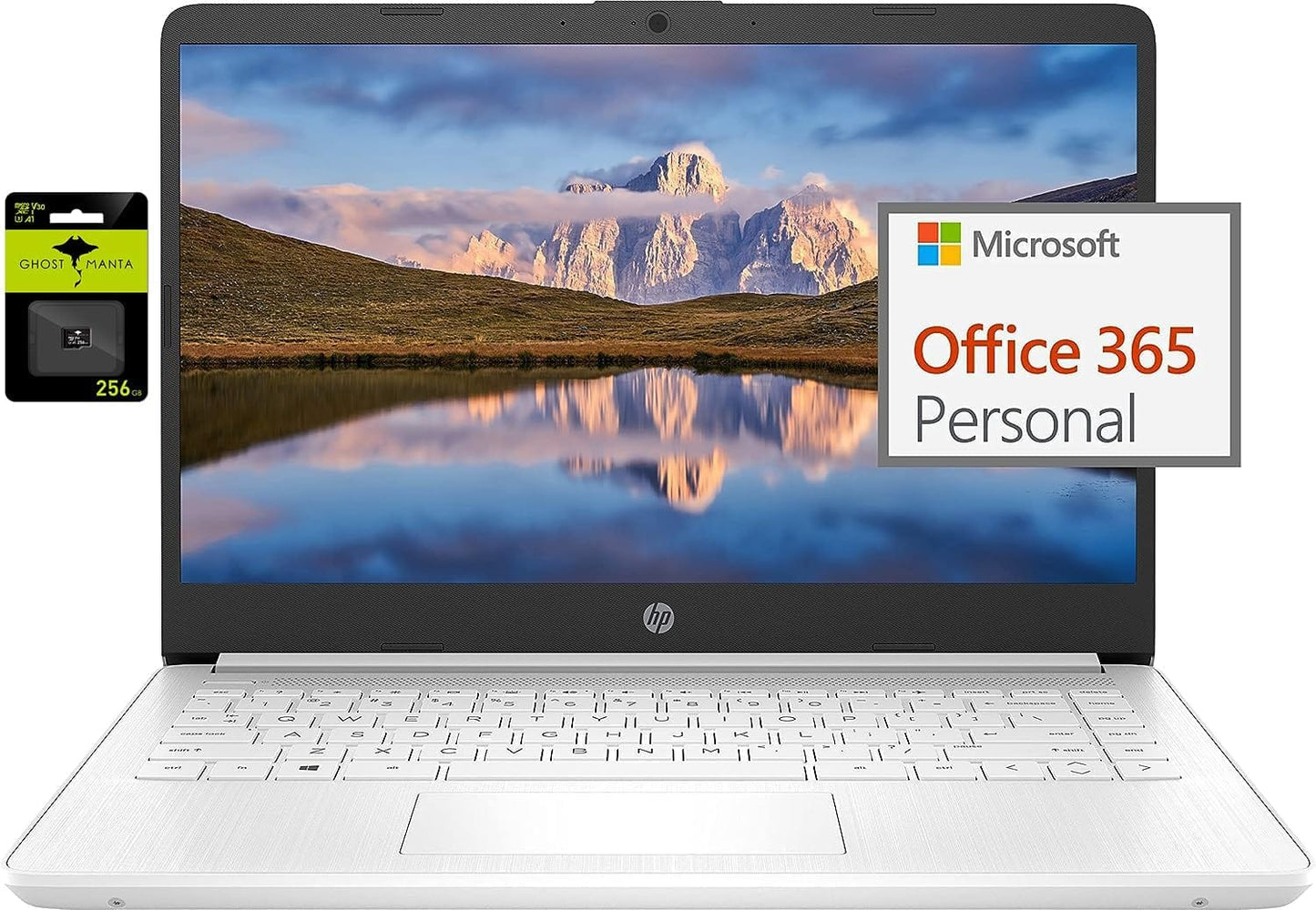 HP Newest 14" Ultral Light Laptop for Students and Business, Intel Quad-Core N4120, 8GB RAM, 192GB Storage(64GB eMMC+128GB Micro SD), 1 Year Office 365, Webcam, HDMI, WiFi, USB-A&C, Win 11 S Xpress