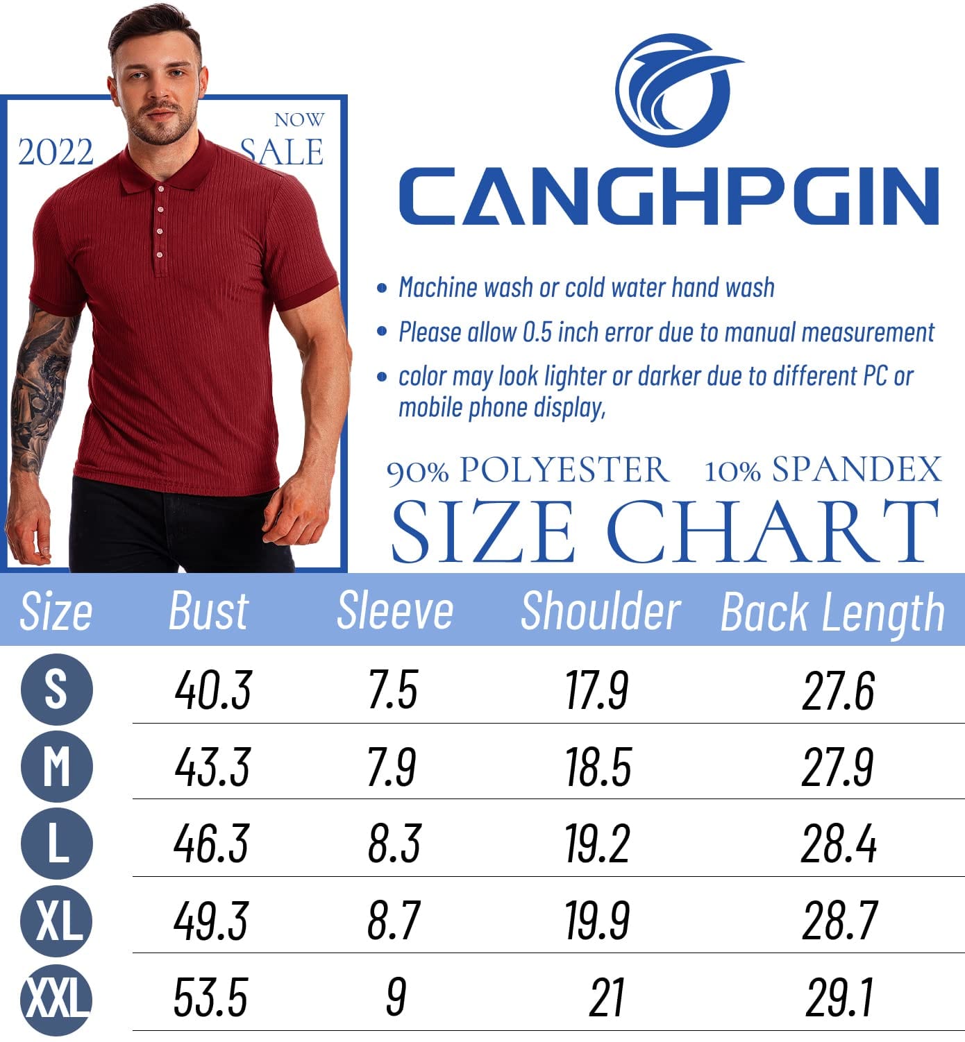 Muscle Polo Shirts for Men Slim Fit Short Sleeve Golf Shirts Men Dry Fit Shirts Casual Stylish Clothes