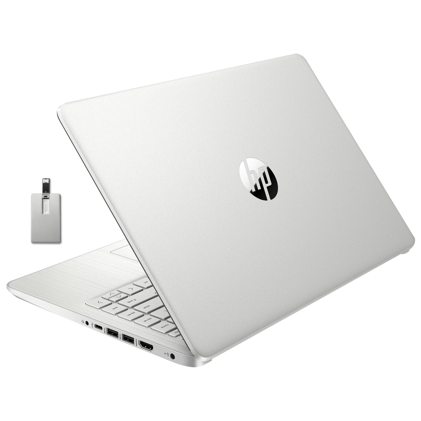 Computadora portátil HP Stream HD BrightView de 14", Intel Celeron N4120, 16 GB de RAM, 256 GB de almacenamiento (tarjeta USB de 128 GB Emmc+ de 128 GB), gráficos Intel UHD, cámara web de 720p, Wi-Fi, 1 año de Office 365, Win 11 S, dorado 