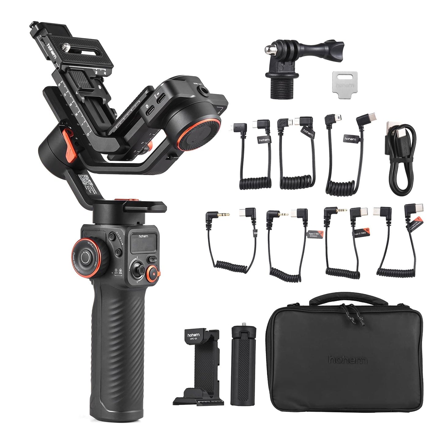 hohem iSteady MT2 Kit 3-Axis Camera Stabilizer Gimbal Stabilizer for Smartphone 1.2kg/2.64lbs Payload Support BT Connection with AI Vision Sensor & Fill Light Module Compatible with Phone Camera