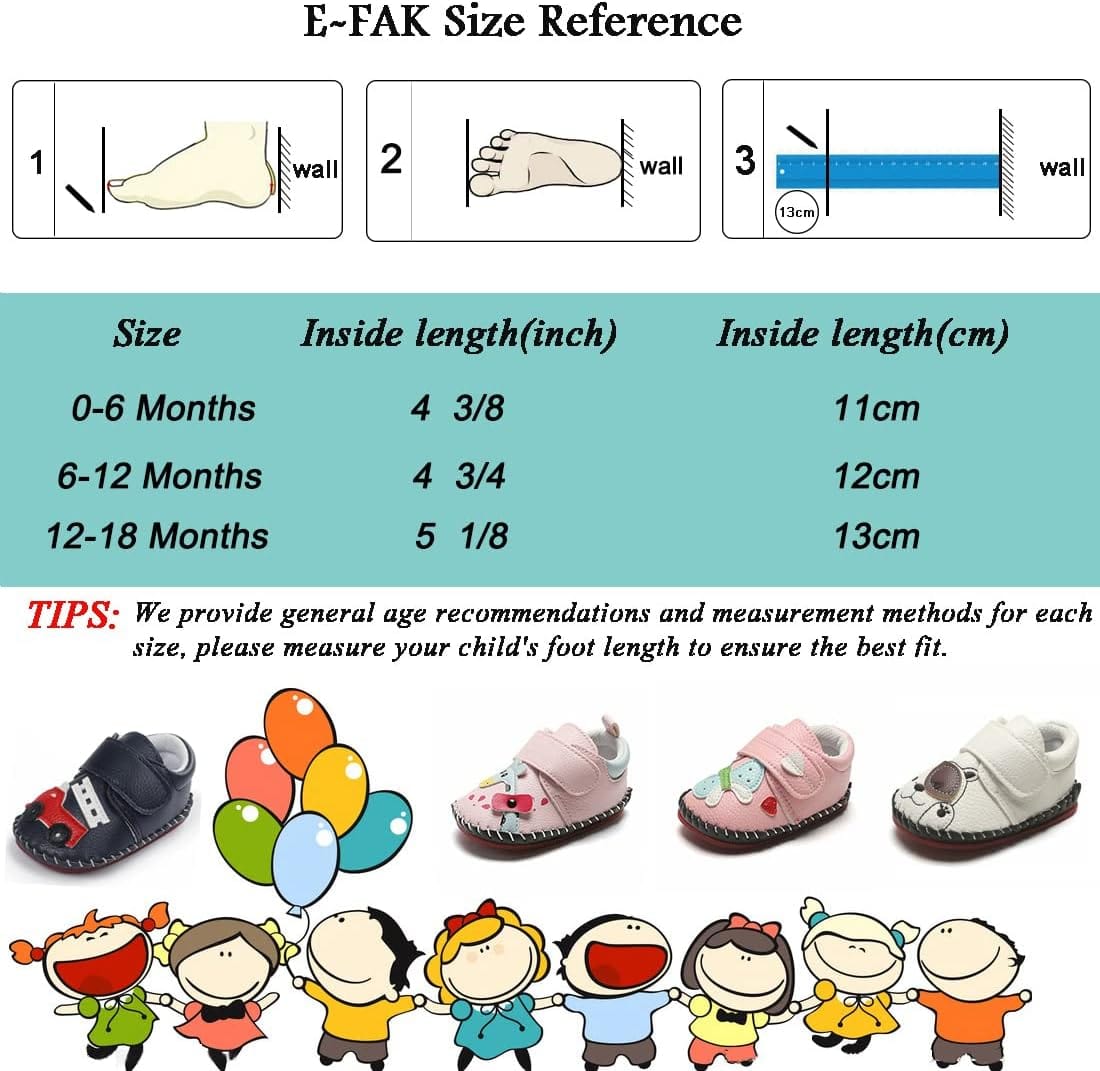 E-FAK Baby Shoes Boys Girls Infant Sneakers Non-Slip Rubber Sole Toddler Crib First Walker Shoes Xpress