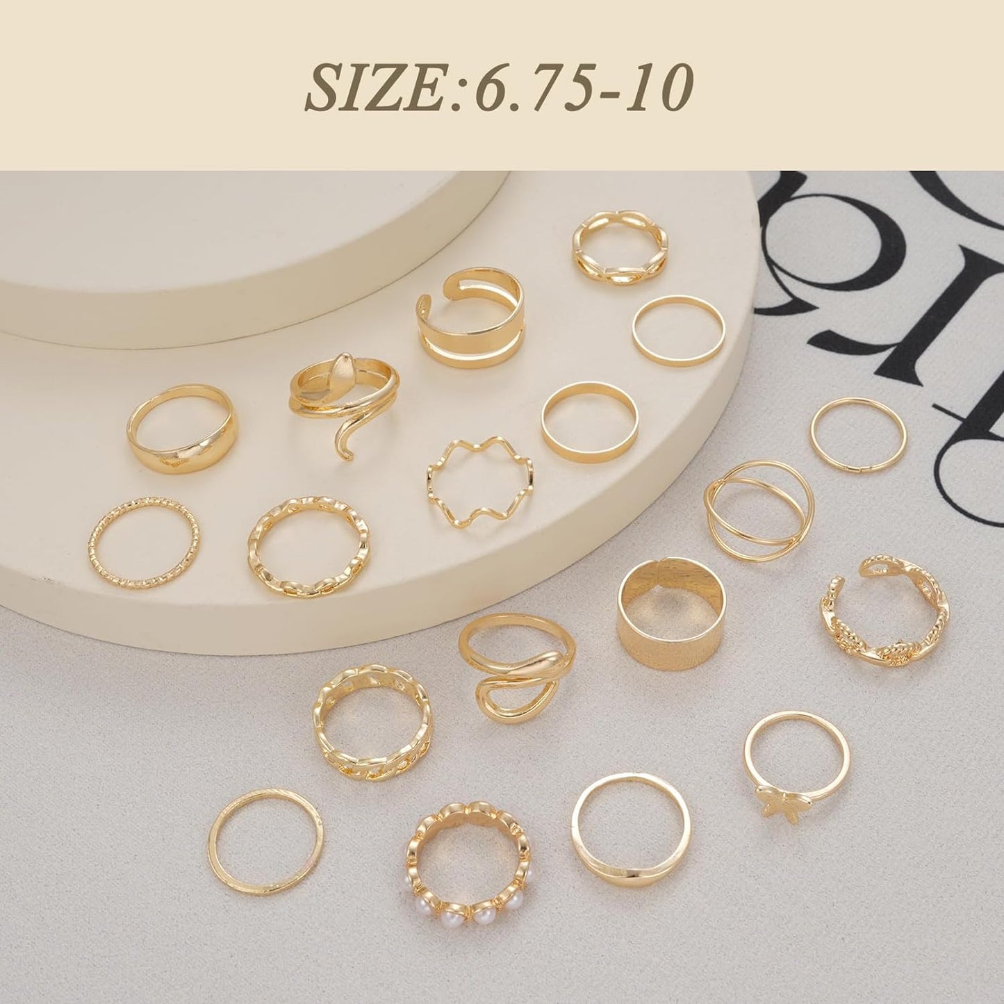 ÌF ME 24 Pcs Gold Vintage Knuckle Rings Set for Women Girls, Boho Dainty Stackable Midi Finger Rings, Snake Butterfly Signet Fashion Ring Pack Jewelry Gifts. Xpress