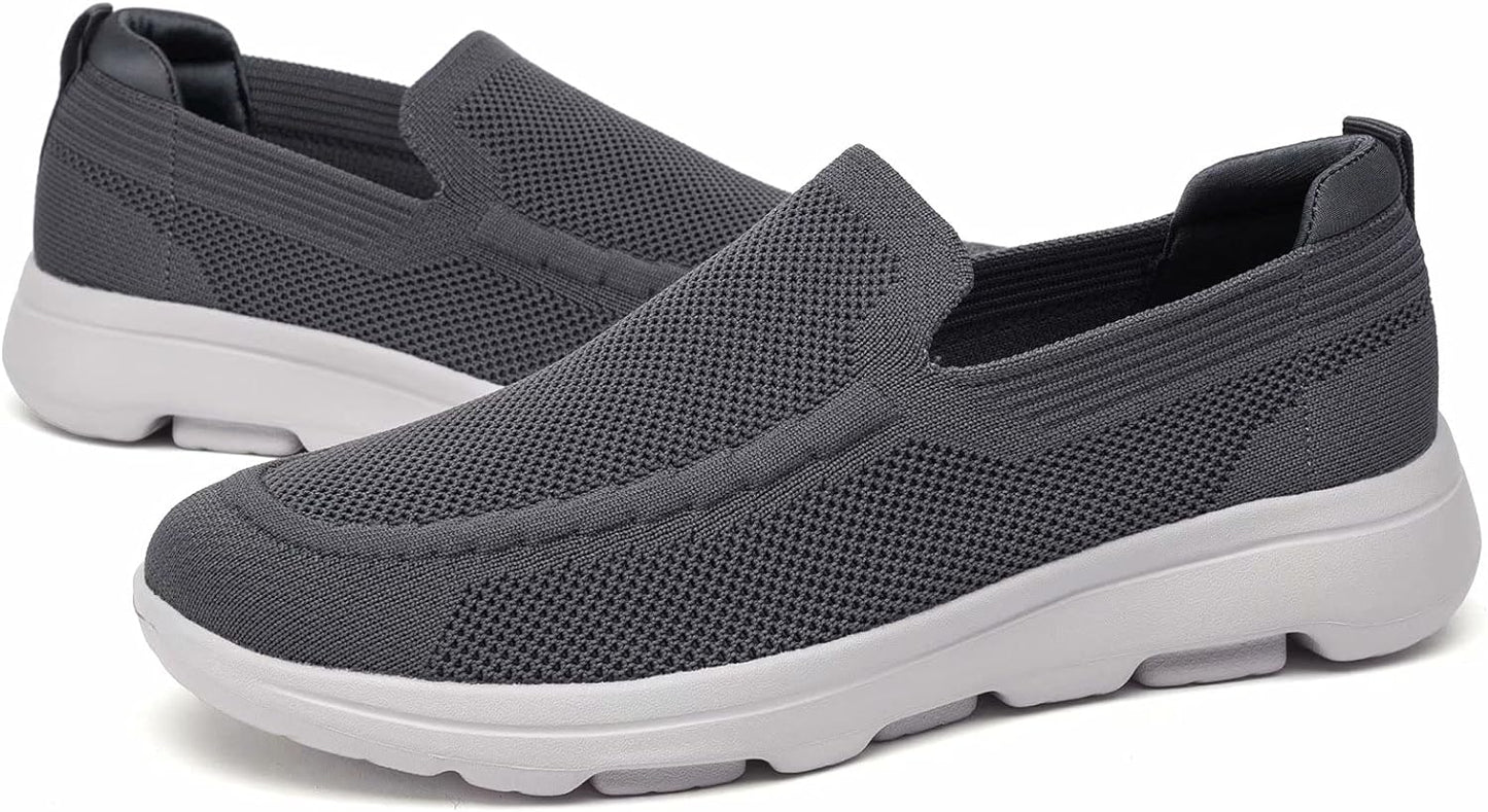 konhill Men's Breathable Walking Shoes - Tennis Casual Slip on Athletic Sneakers Xpress