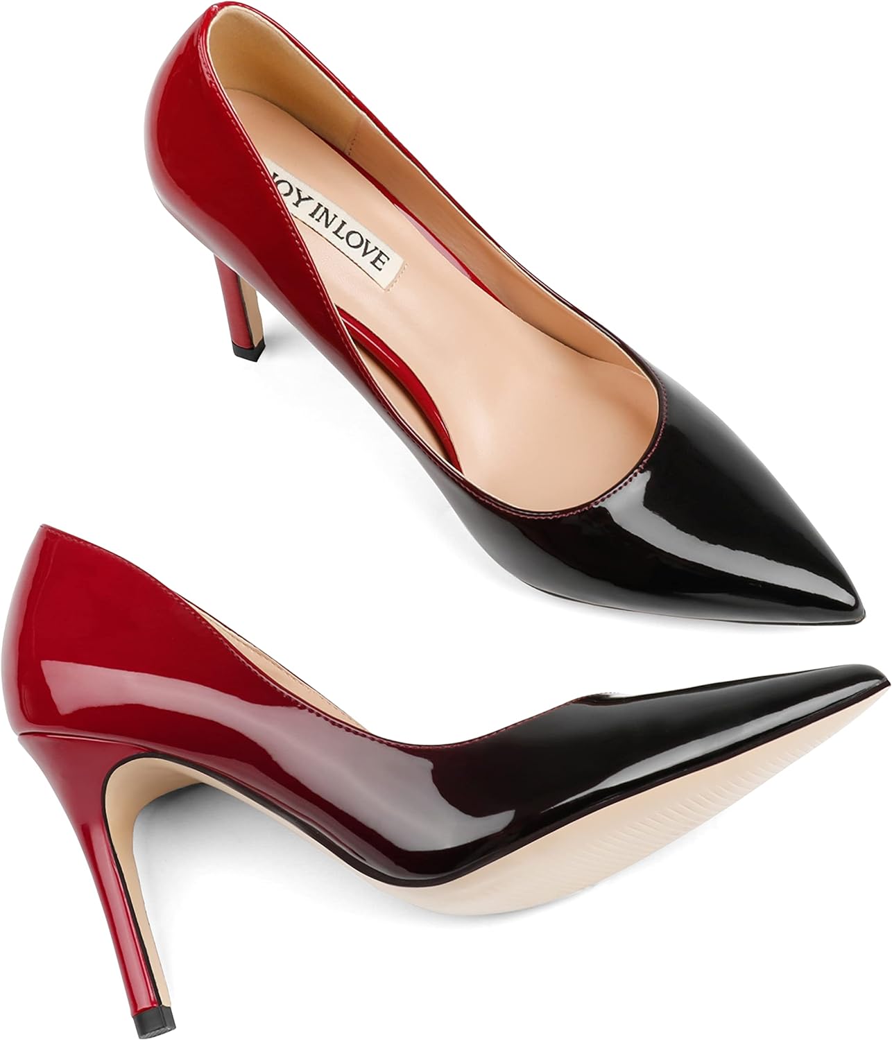 JOY IN LOVE Women's Pumps Shoes 3.5" High Heels Pointy Toe Stiletto Pumps Xpress