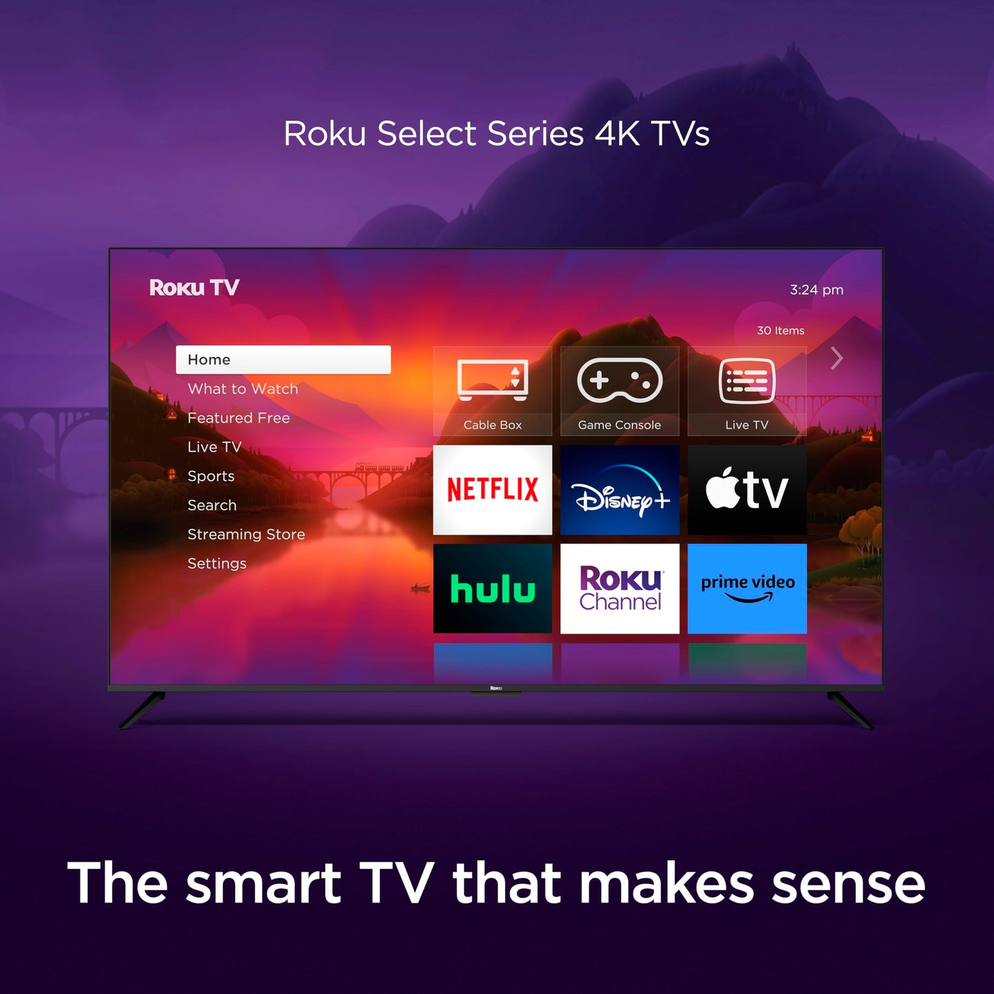 Roku 50" Select Series 4K HDR Smart RokuTV con control remoto por voz mejorado, imagen 4K brillante, brillo automático y transmisión fluida 