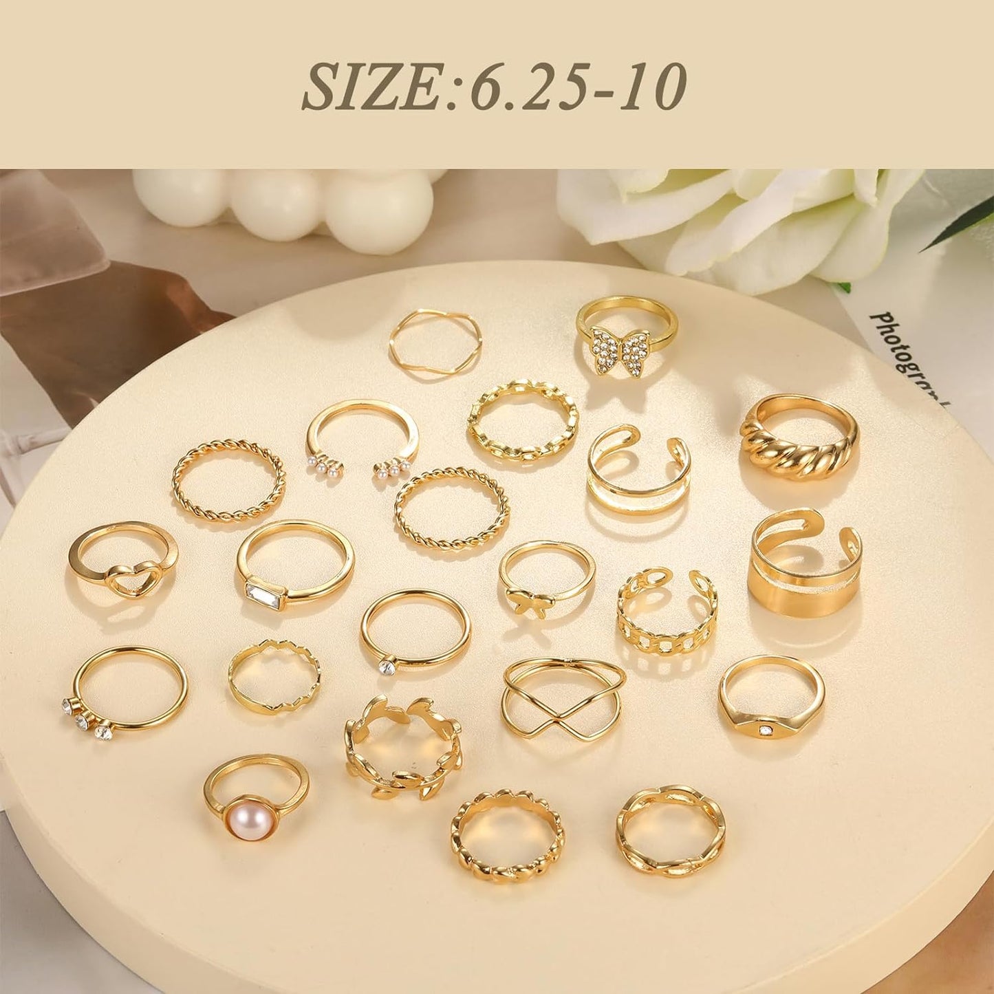 ÌF ME 24 Pcs Gold Vintage Knuckle Rings Set for Women Girls, Boho Dainty Stackable Midi Finger Rings, Snake Butterfly Signet Fashion Ring Pack Jewelry Gifts. Xpress