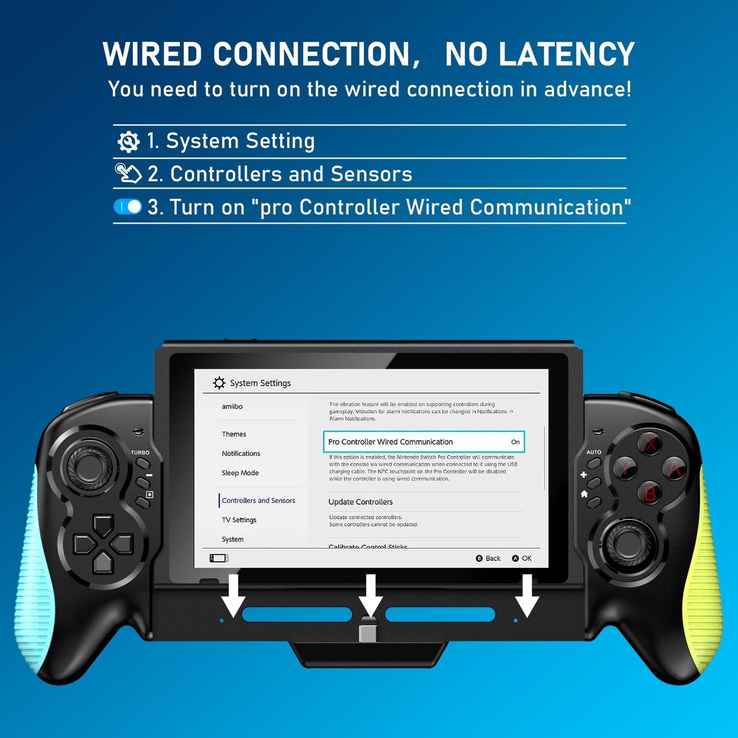 Diswoe Contrôleur sans fil amélioré pour Switch/Lite/OLED Pro Contrôleur pour Switch Remote Joystick Gamepad Prend en charge le réveil, l'axe gyroscopique, le turbo, la double vibration et la fonction de capture d'écran 