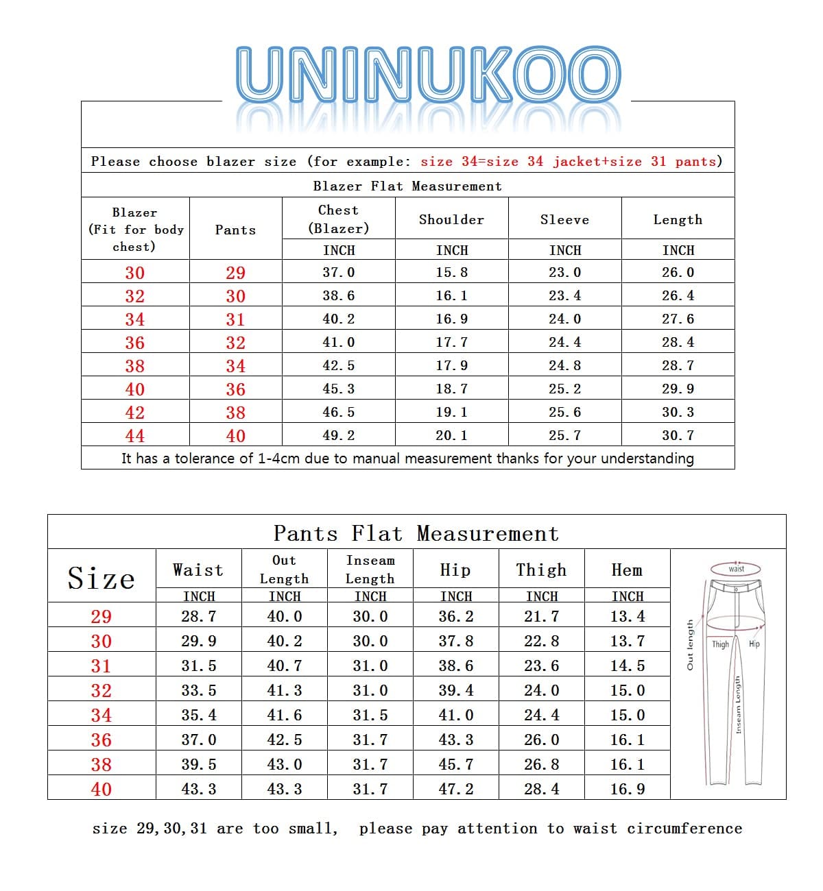 UNINUKOO Men's Suit Slim Fit 2 Button 2 Piece Suits for Men Party Formal Dress Solid Tuxedo Blazer Jacket Pants Set