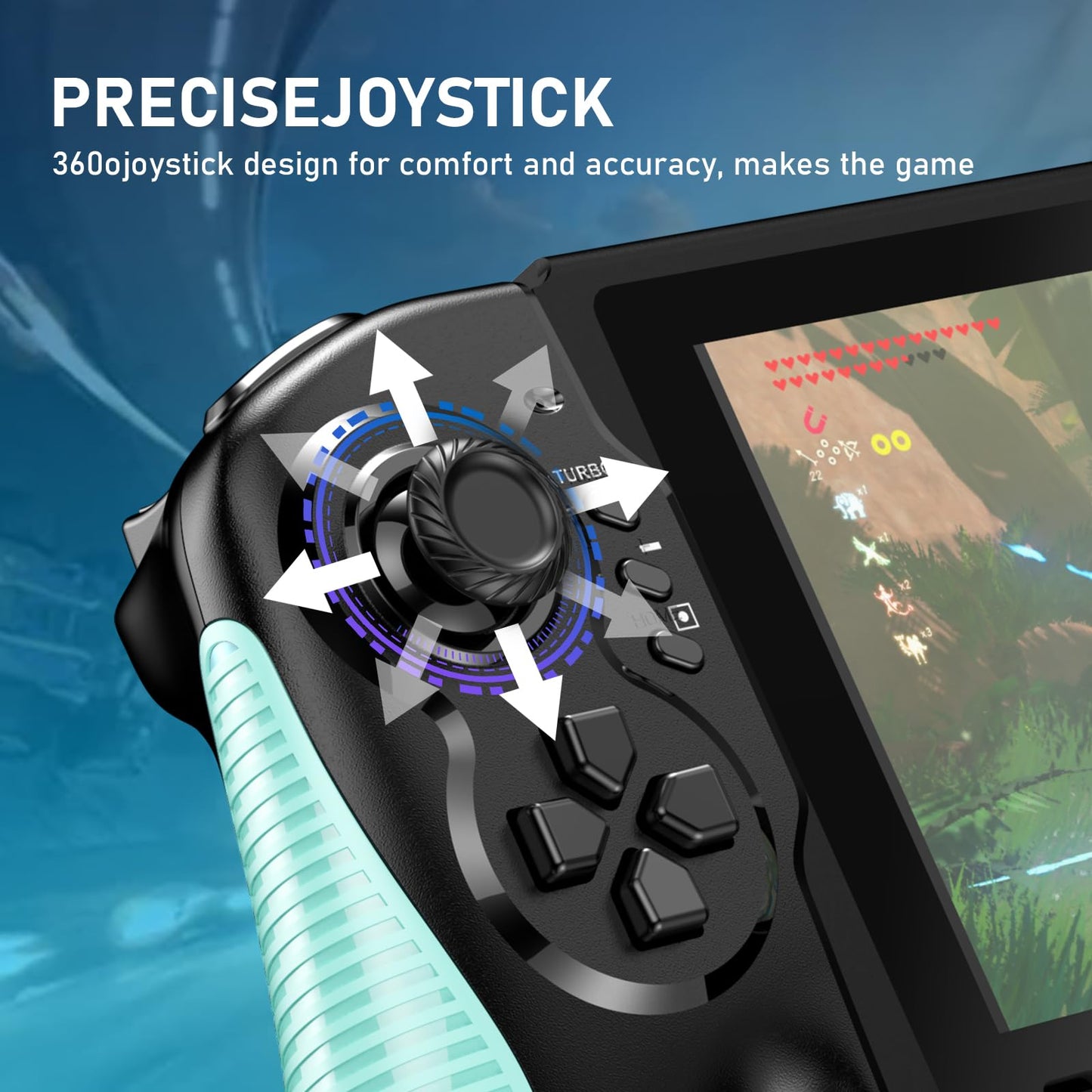 Diswoe Contrôleur sans fil amélioré pour Switch/Lite/OLED Pro Contrôleur pour Switch Remote Joystick Gamepad Prend en charge le réveil, l'axe gyroscopique, le turbo, la double vibration et la fonction de capture d'écran 