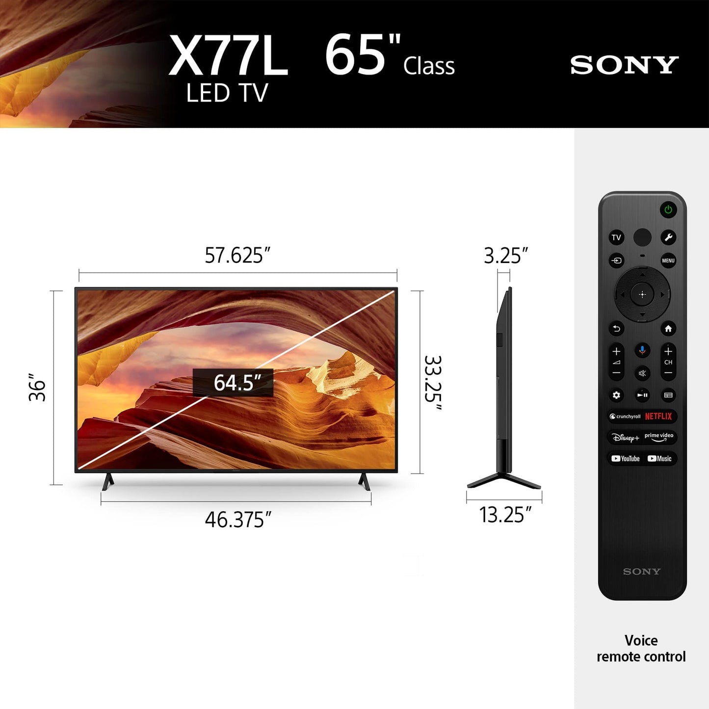 Sony 85 Pulgadas 4K Ultra HD TV Serie X77L: LED Smart Google TV KD85X77L - Modelo 2023, Negro