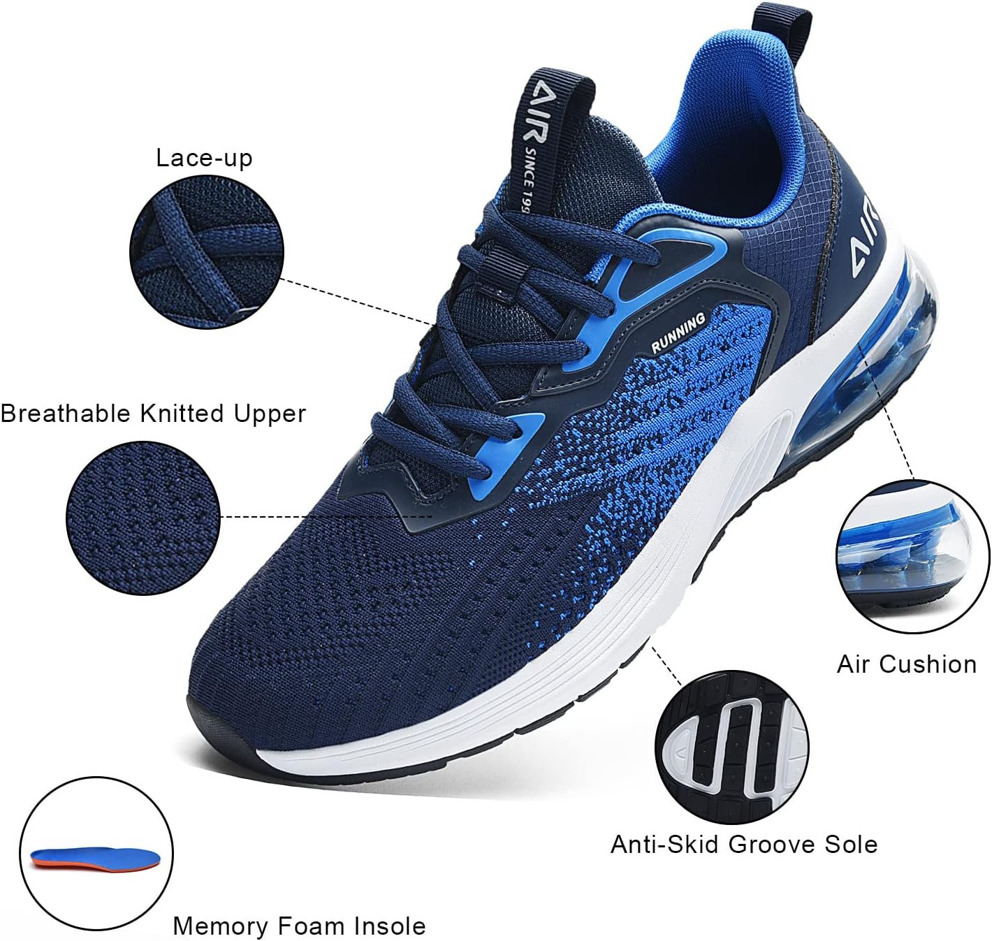 IIV Mens Air Running Shoes Casual Tennis Walking Athletic Gym Fashion Lightweight Slip On Sneakers Xpress