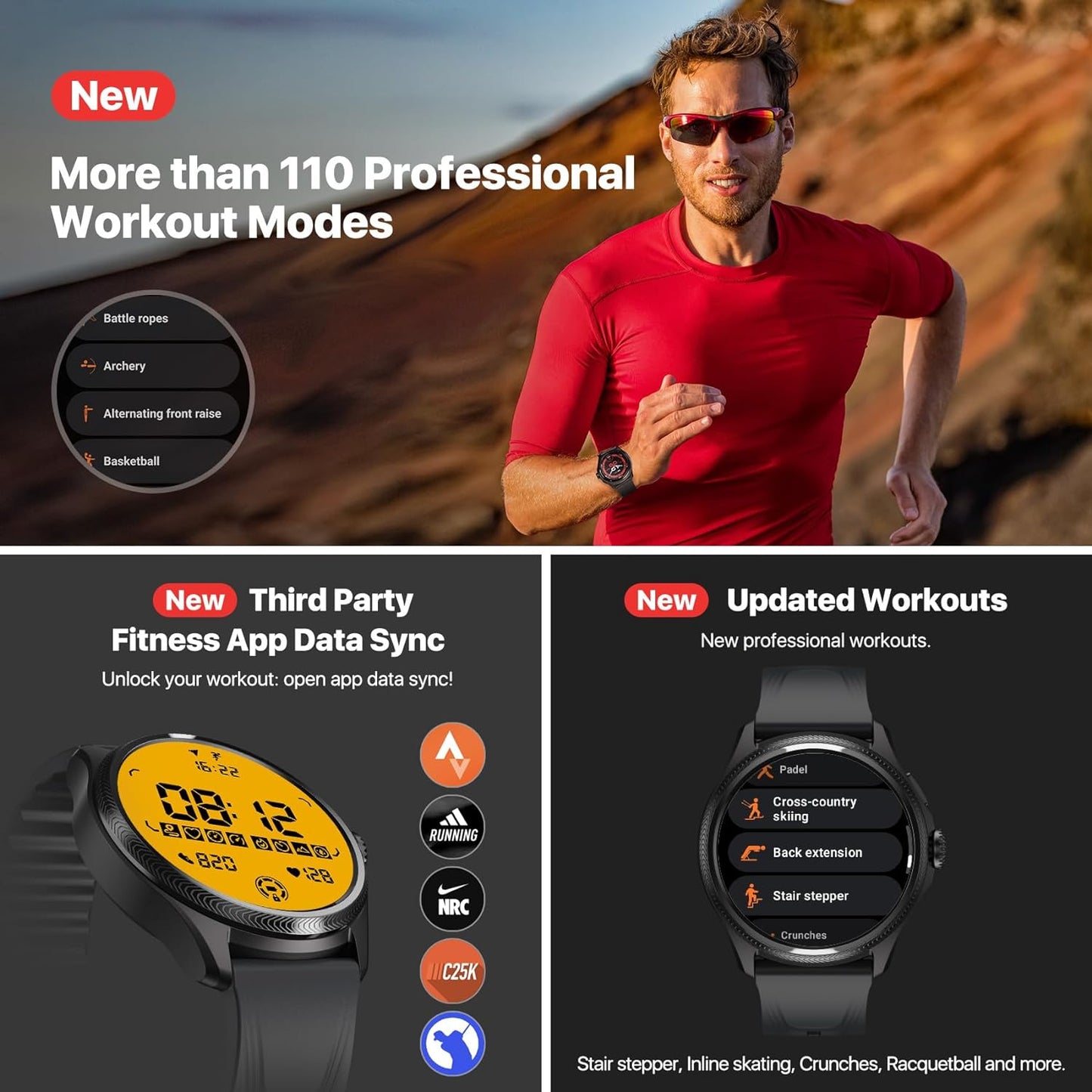 Montre connectée Ticwatch Pro 5 Enduro pour hommes, 1,43 pouces, Android Wear OS, batterie de 90 heures, plus de 110 modes d'entraînement, fréquence cardiaque 7/24, moniteur d'activité physique, extérieur, boussole GPS 5 ATM, compatible Android uniquement 