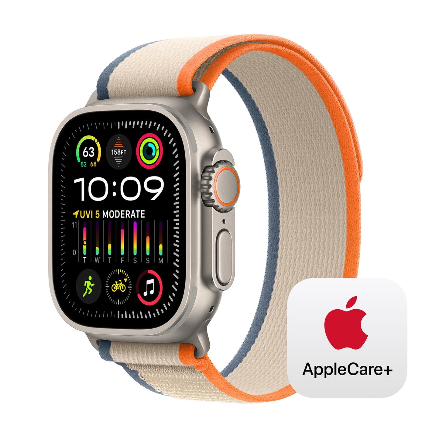 Reloj inteligente Apple Watch Ultra 2 [GPS + Cellular 49 mm] con caja de titanio resistente y correa azul océano. Monitor de actividad física, GPS de precisión, botón de acción, batería de duración extralarga, pantalla Retina brillante 