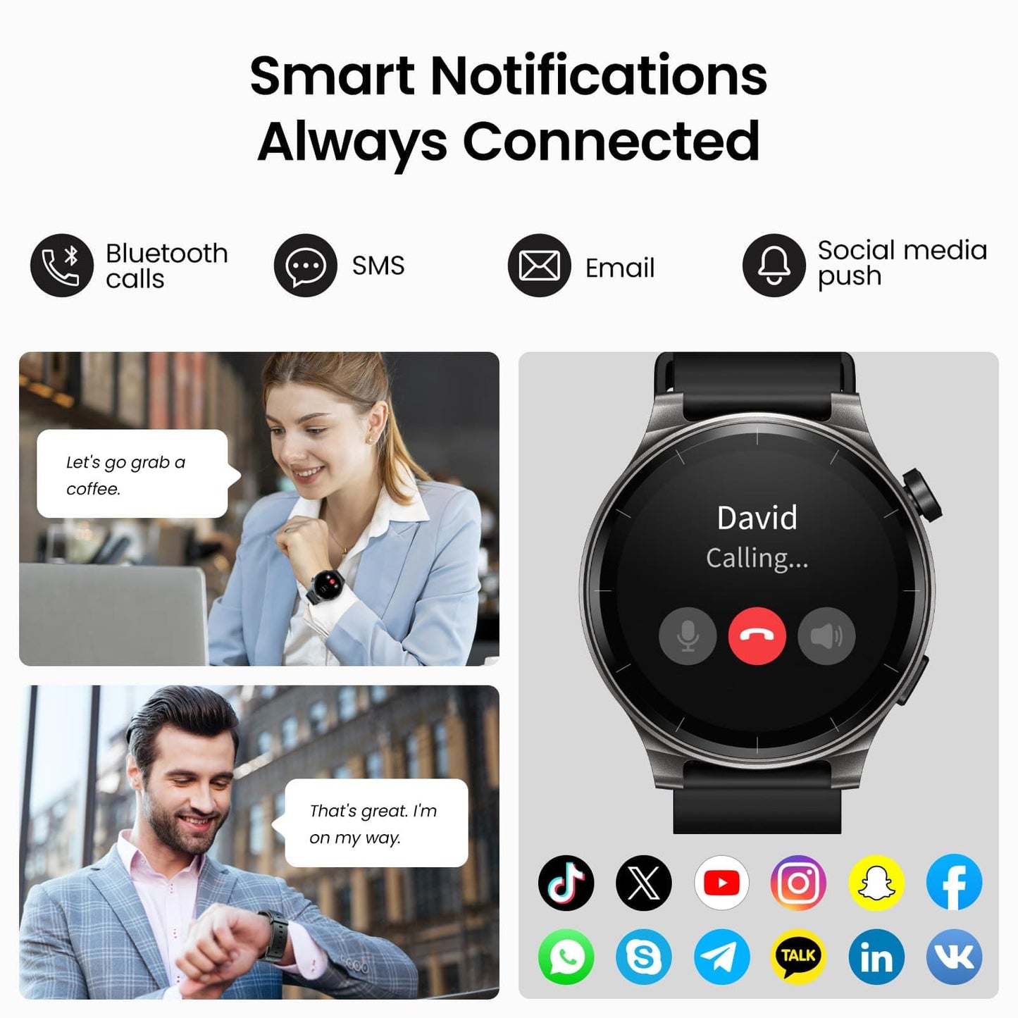 TOZO S5 Smart Watch (Answer/Make Calls), 1.43’’ AMOLED Smart Watches for Men Women 100+ Sport Modes Fitness Watch with Blood Oxygen/Sleep/Heart Rate Monitor, IP68 Waterproof Smartwatch