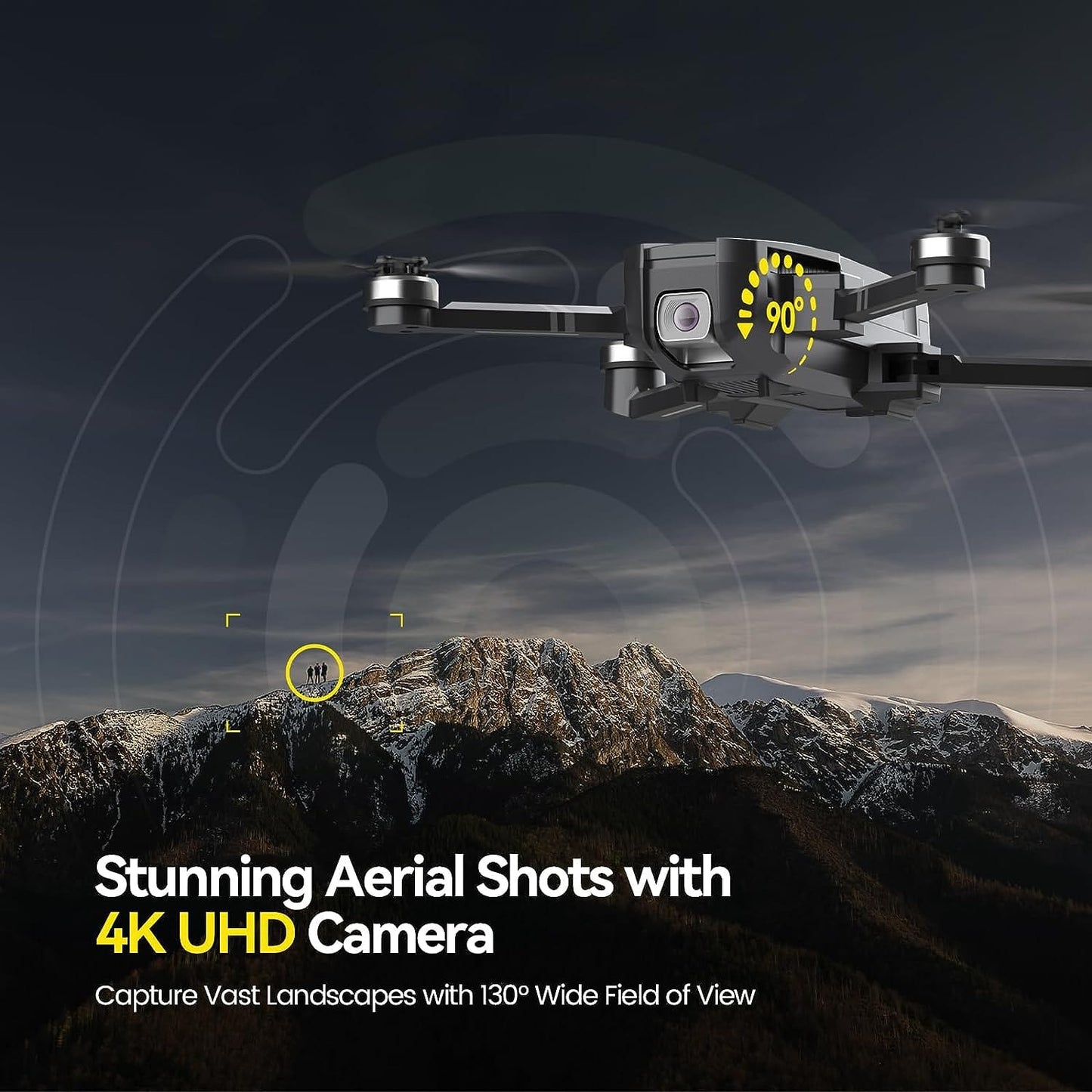 Holy Stone HS720 Drone GPS avec caméra pour adultes 4K UHD, conforme à l'identification à distance FAA, temps de vol de 52 minutes, quadricoptère pliable avec moteur sans balais, retour automatique à la maison, suivez-moi, longue portée de contrôle 