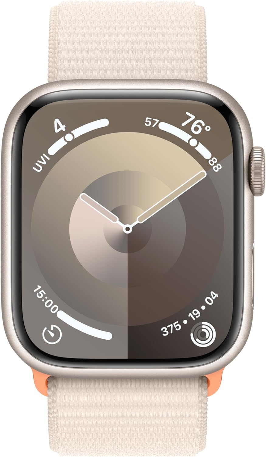 Montre intelligente Apple Watch Series 9 [GPS + Cellular 45 mm] avec boîtier en acier inoxydable doré et boucle milanaise dorée. Tracker d'activité, applications d'oxygène dans le sang et d'ECG, écran Retina toujours actif 