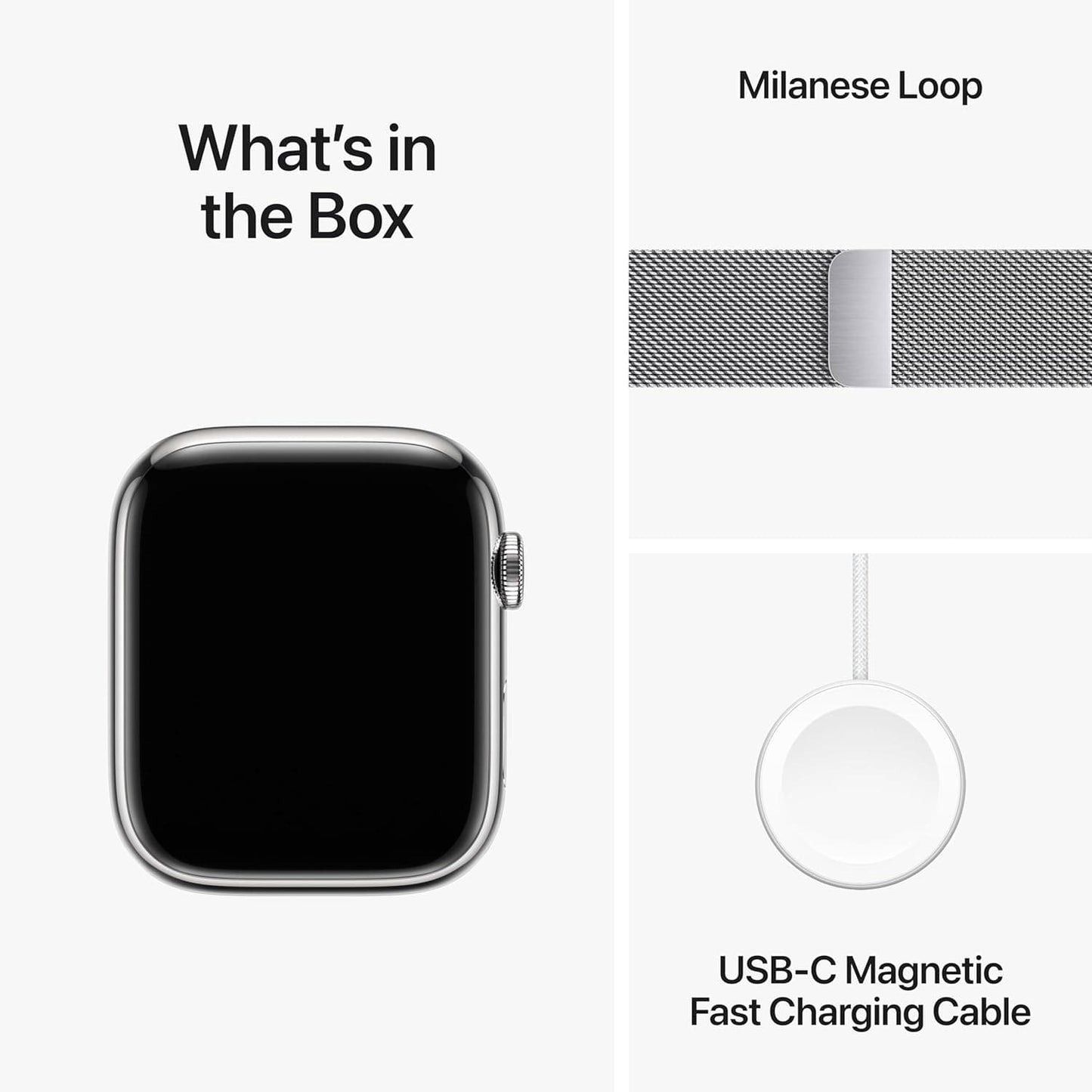 Montre intelligente Apple Watch Series 9 [GPS + Cellular 45 mm] avec boîtier en acier inoxydable doré et boucle milanaise dorée. Tracker d'activité, applications d'oxygène dans le sang et d'ECG, écran Retina toujours actif 