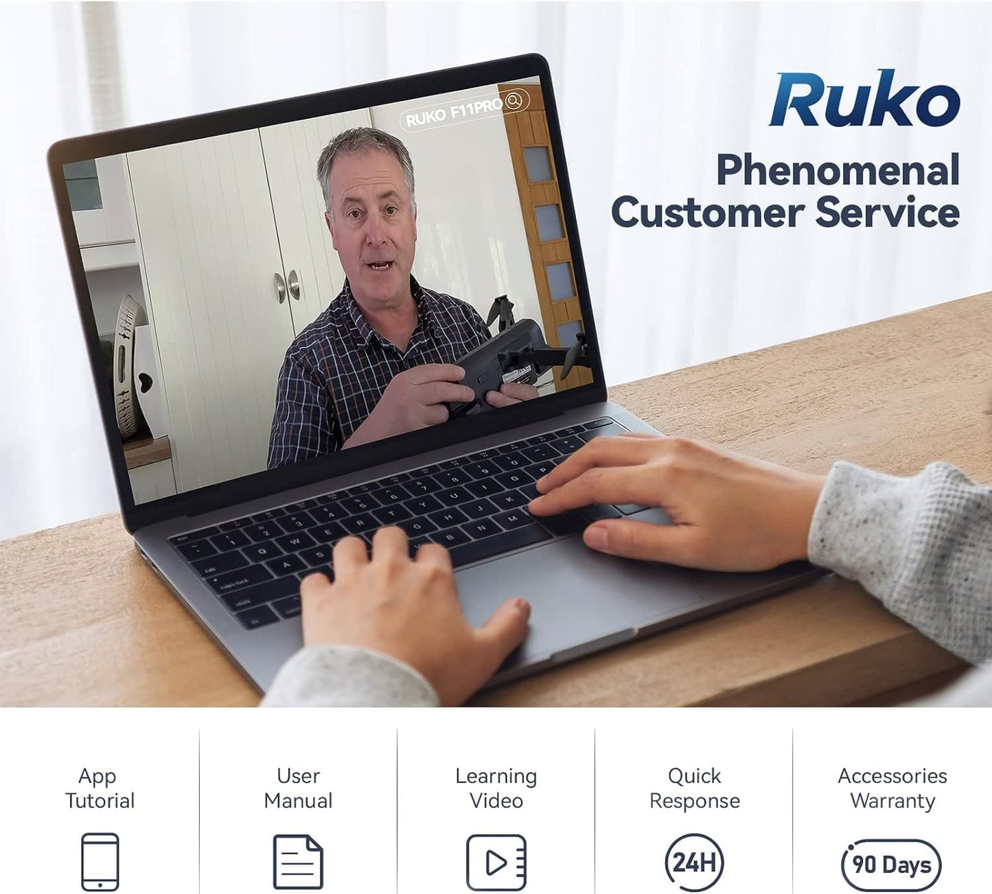 Ruko F11PRO Drones con cámara para adultos Cámara 4K UHD 60 minutos de tiempo de vuelo con GPS Retorno automático a casa Motor sin escobillas, Cumplimiento con identificación remota FAA, Negro (con estuche de transporte) 