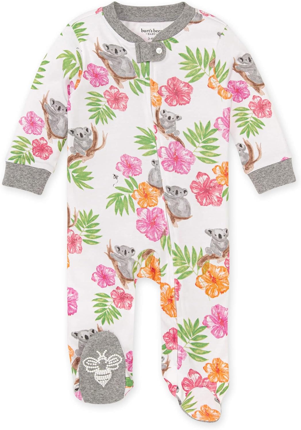 Burt's Bees Baby Baby Girls' Sleep and Play Pajamas, 100% Organic Cotton One-Piece Romper Jumpsuit Zip Front Pjs Xpress