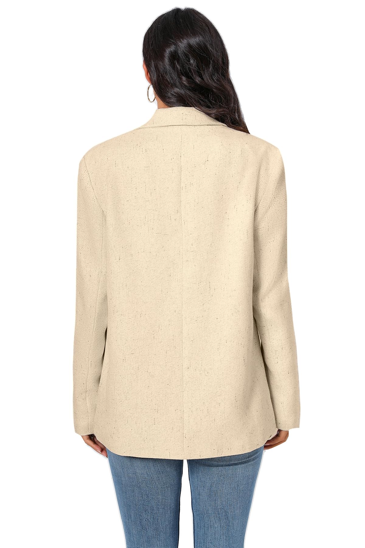 Blazer de costume surdimensionné à double boutonnage pour femme, veste à manches longues, style petit ami décontracté, blazer de travail et de bureau avec poches