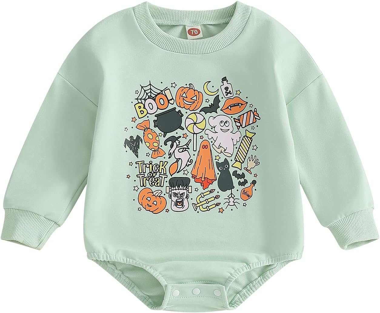 FYBITBO Halloween Baby Girl Boy Clothes Pumpkin Romper Sweatshirt Onesie Long Sleeve Bodysuit Top Fall Winter Outfit Xpress