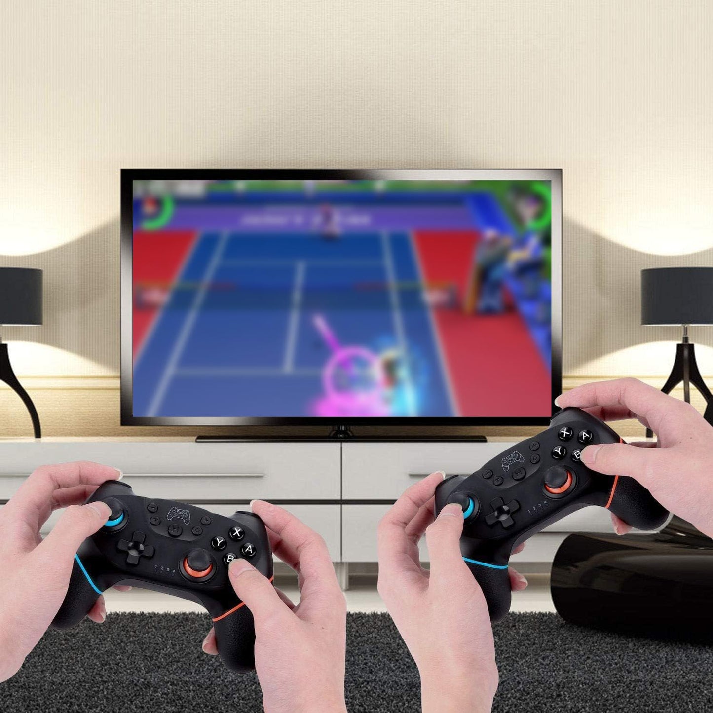 Diswoe Contrôleur sans fil amélioré pour Switch/Lite/OLED Pro Contrôleur pour Switch Remote Joystick Gamepad Prend en charge le réveil, l'axe gyroscopique, le turbo, la double vibration et la fonction de capture d'écran 