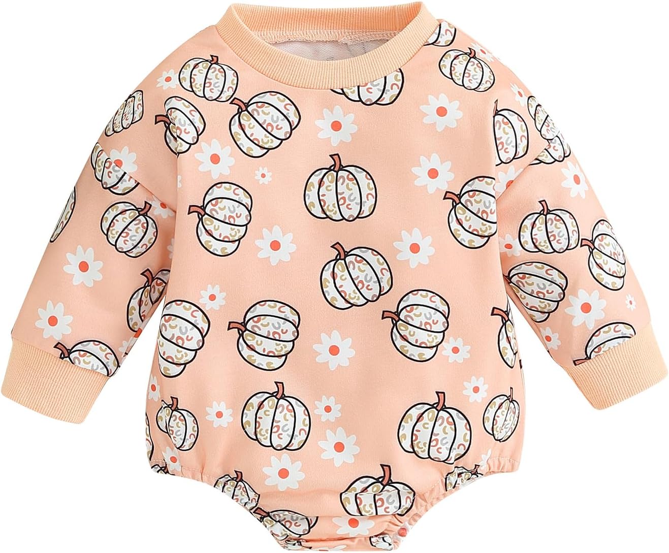 FYBITBO Halloween Baby Girl Boy Clothes Pumpkin Romper Sweatshirt Onesie Long Sleeve Bodysuit Top Fall Winter Outfit Xpress