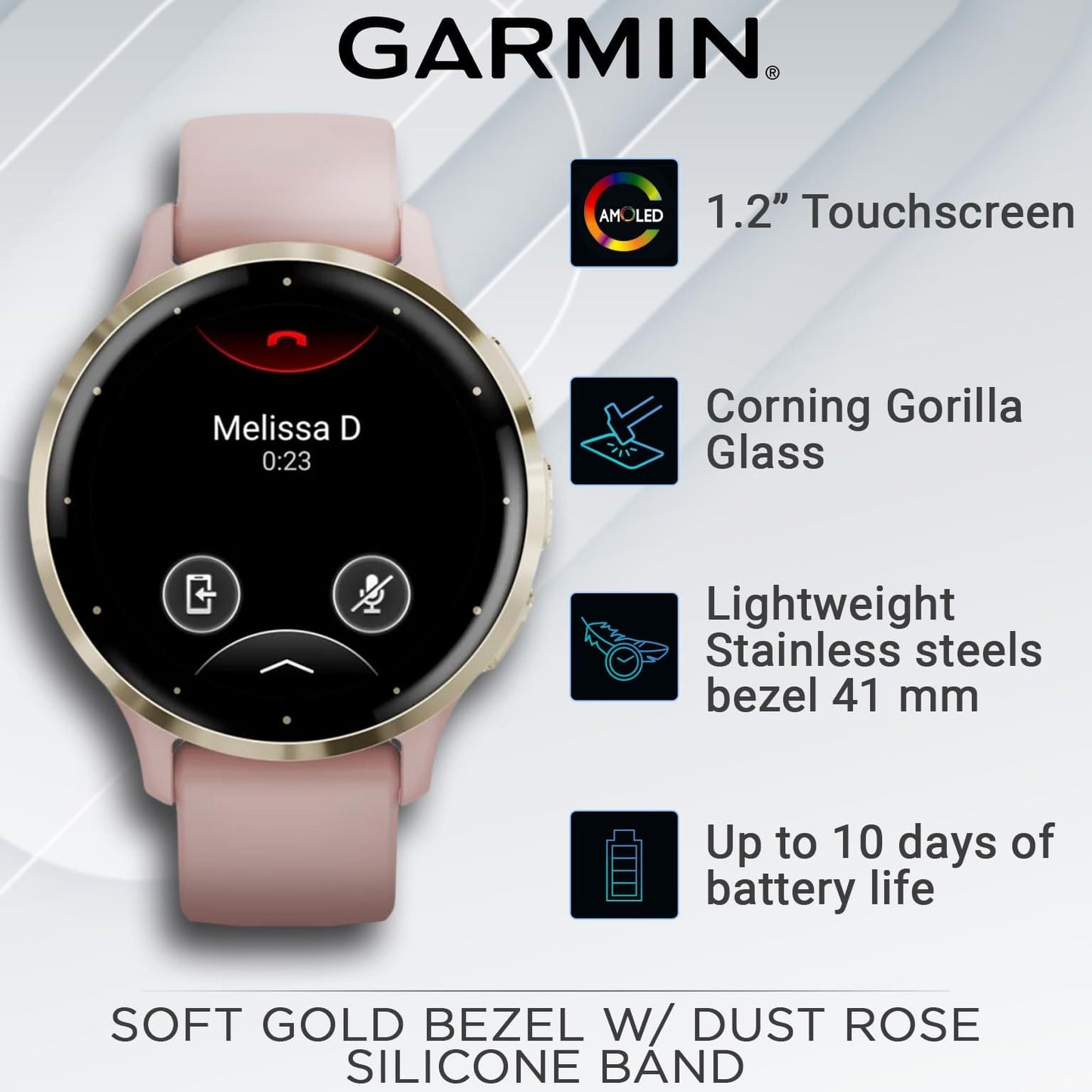 Wearable4U Garmin Venu 3: Silver Stainless Steel 45 mm Smartwatch|AMOLED 1.4" Display Up to 14 Days Battery Life | Multisport Men Watch - Whitestone | Advanced Health & Fitness Features Gift Bundle