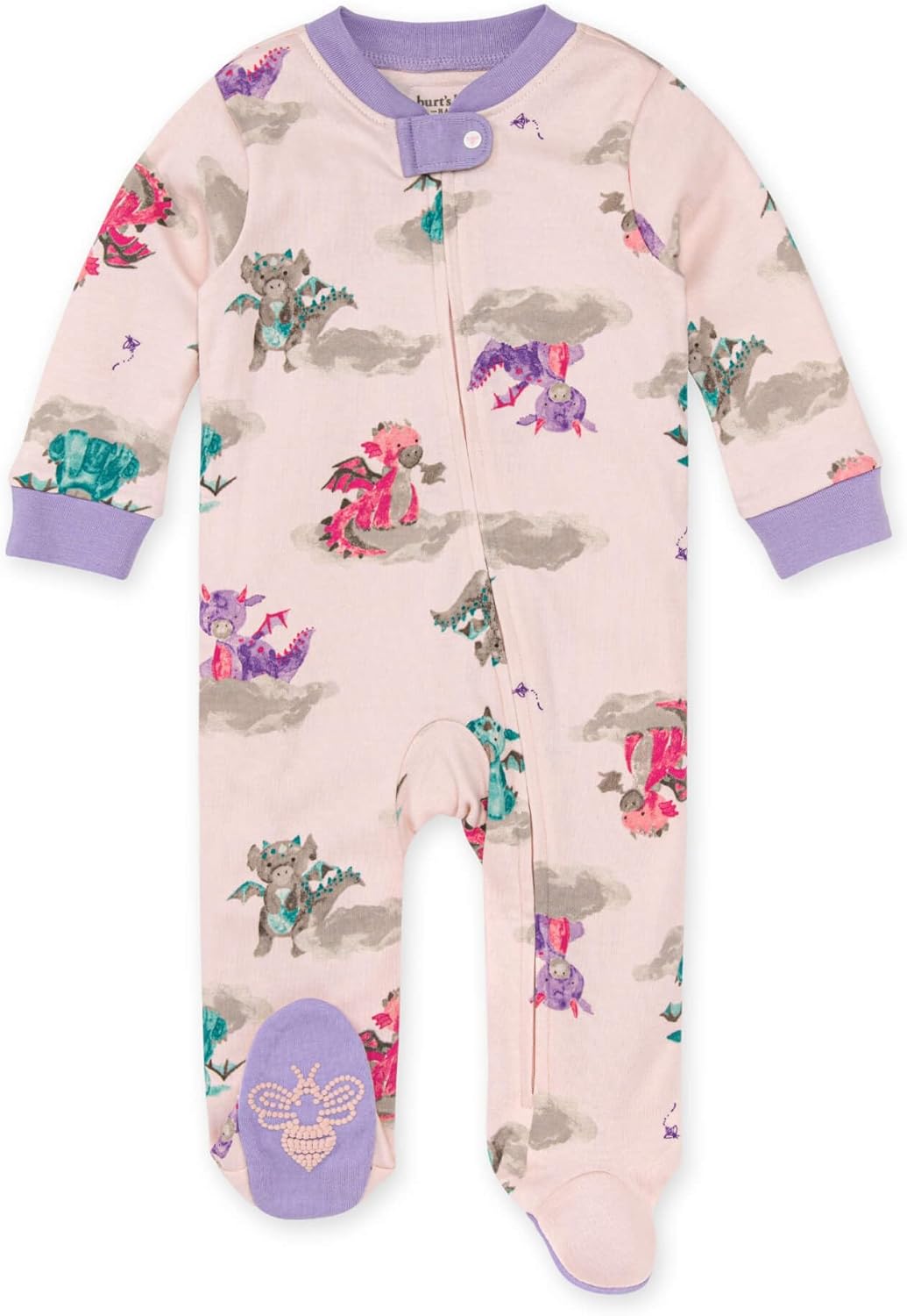 Burt's Bees Baby Baby Girls' Sleep and Play Pajamas, 100% Organic Cotton One-Piece Romper Jumpsuit Zip Front Pjs Xpress