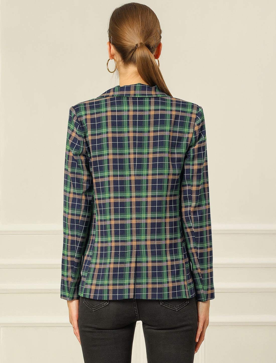 Allegra K Veste blazer formelle à revers cranté pour femme