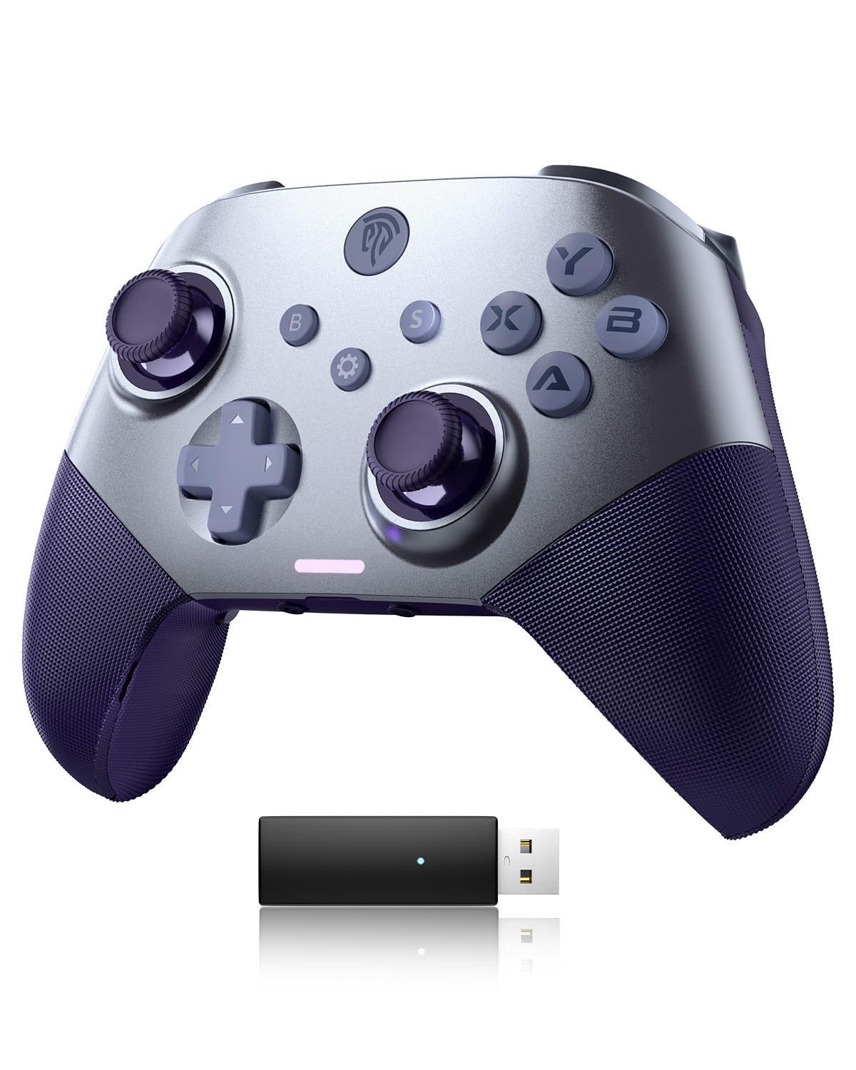 EasySMX Controlador inalámbrico para PC con disparadores Hall, joysticks Hall, controlador Bluetooth para PC, Switch y Steam, Android TV, Android Mobile y iPhone/iPad - Incluye una placa frontal intercambiable blanca 