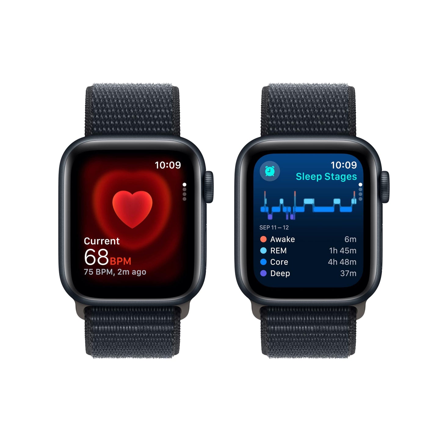 Apple Watch SE (2.ª generación) [GPS 40 mm] Smartwatch con caja de aluminio Midnight y correa deportiva Midnight S/M. Seguimiento de actividad física y sueño, Detección de accidentes, Monitor de frecuencia cardíaca 